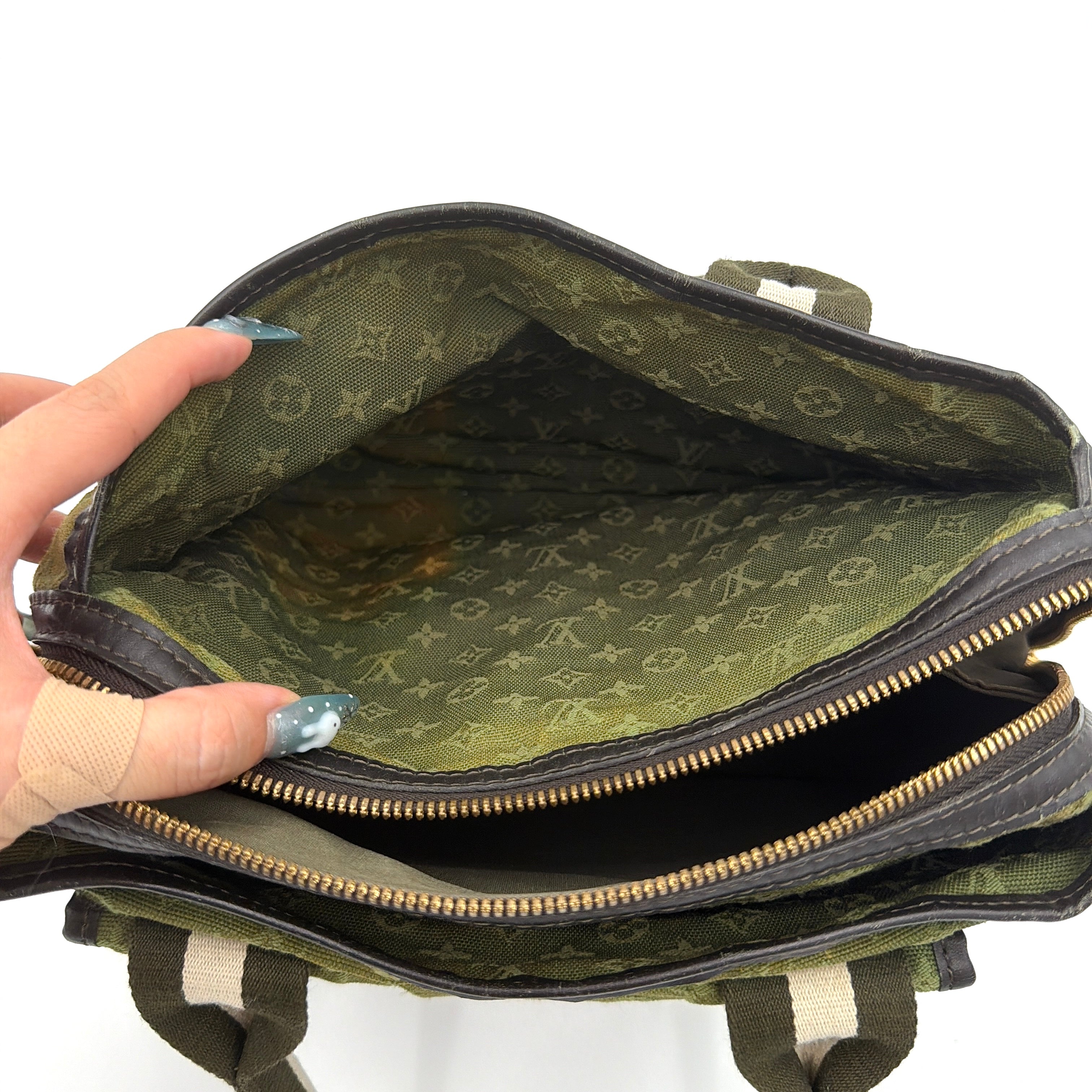 Louis Vuitton Monogram Mini Lin Marie Kate Handbag Green