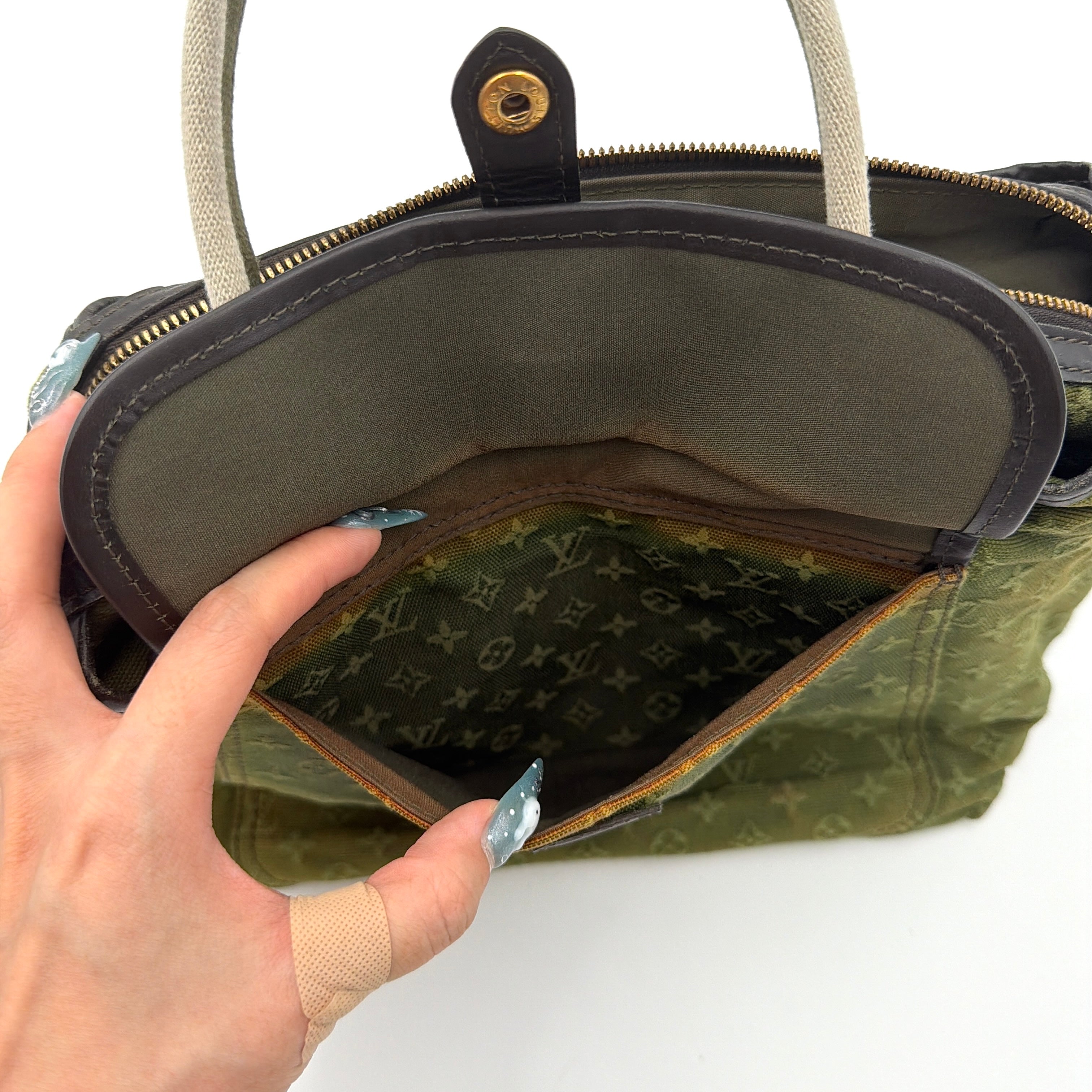 Louis Vuitton Monogram Mini Lin Marie Kate Handbag Green