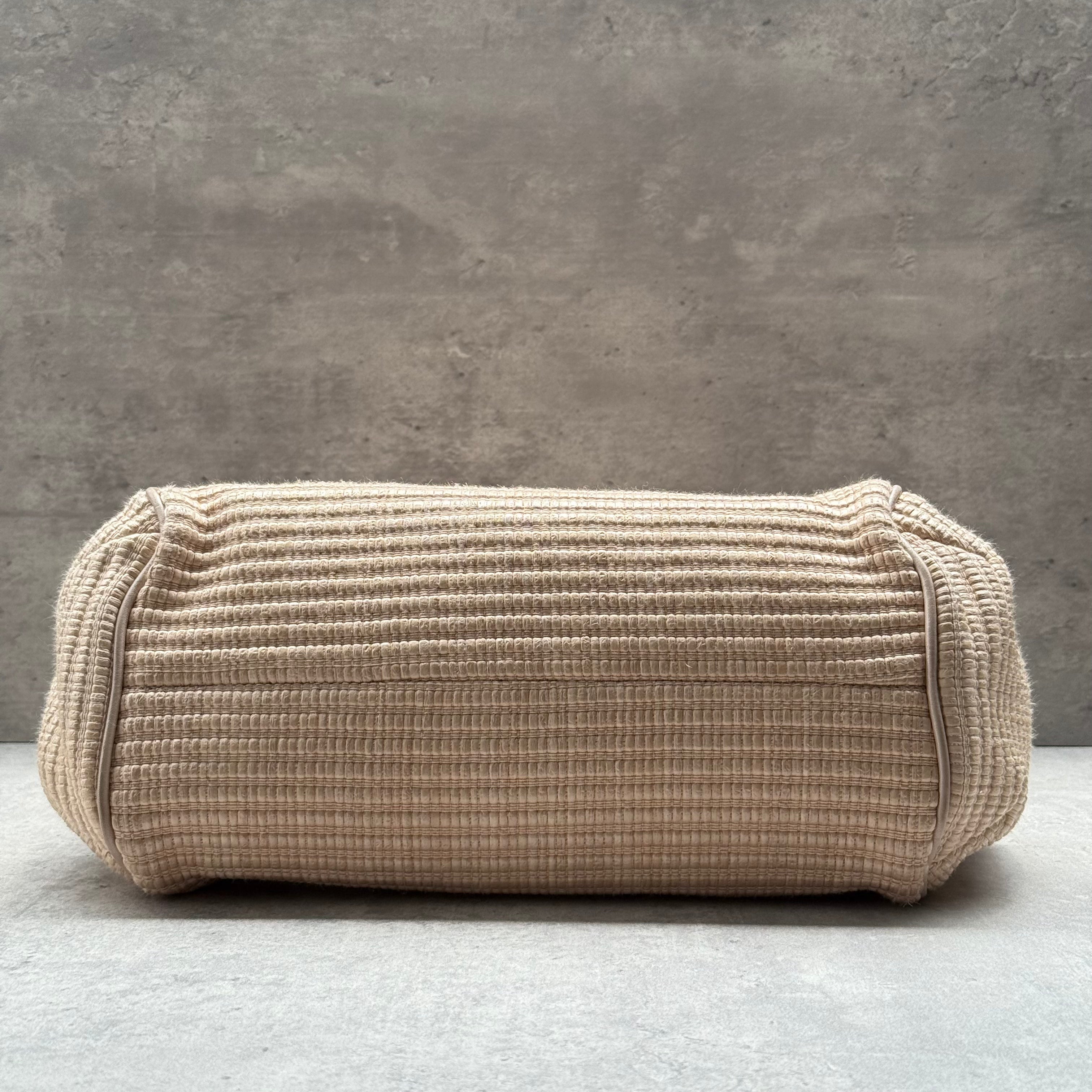 Furla Straw Tote Bag Rose Gold