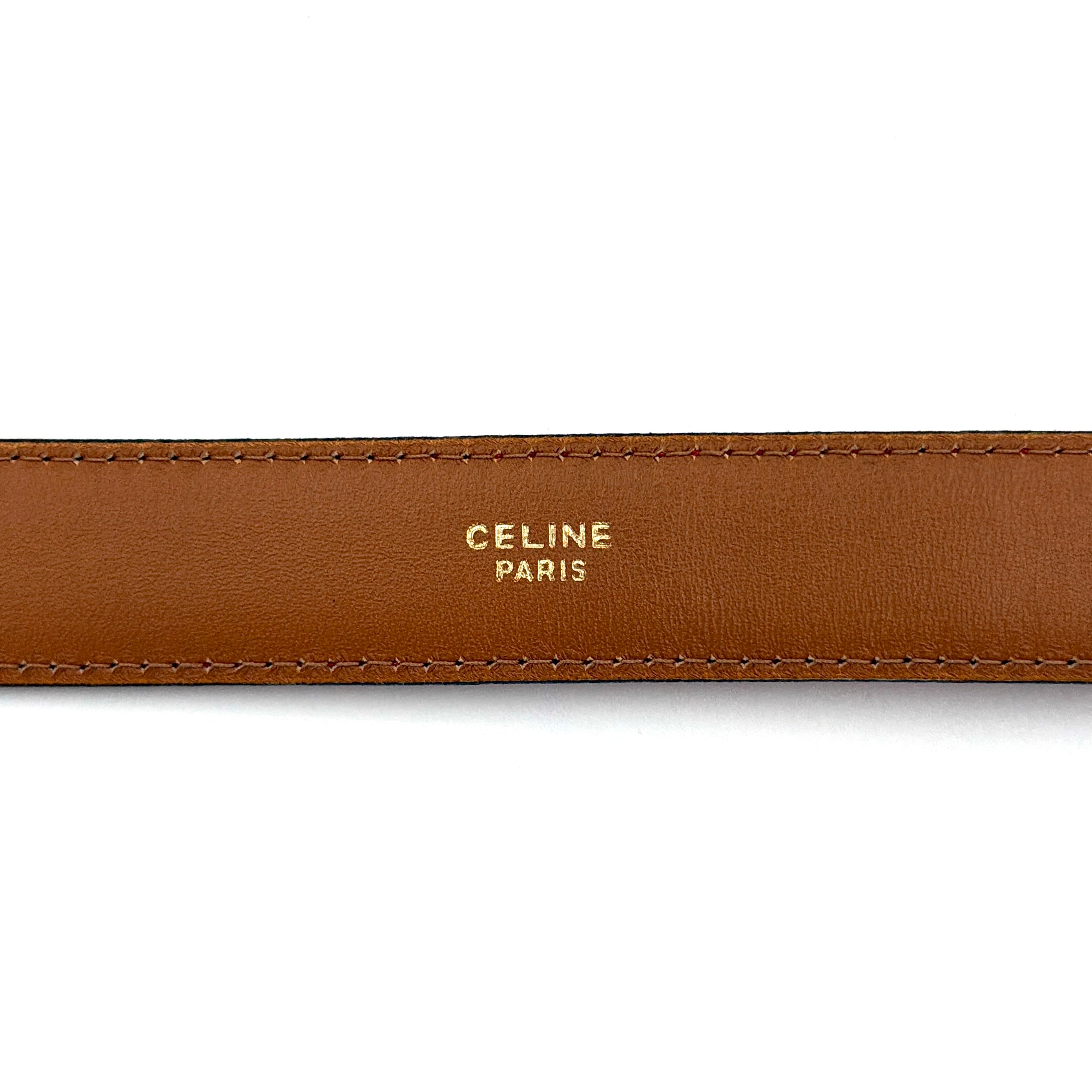 Celine Charm Leather Belt Red/Gold
