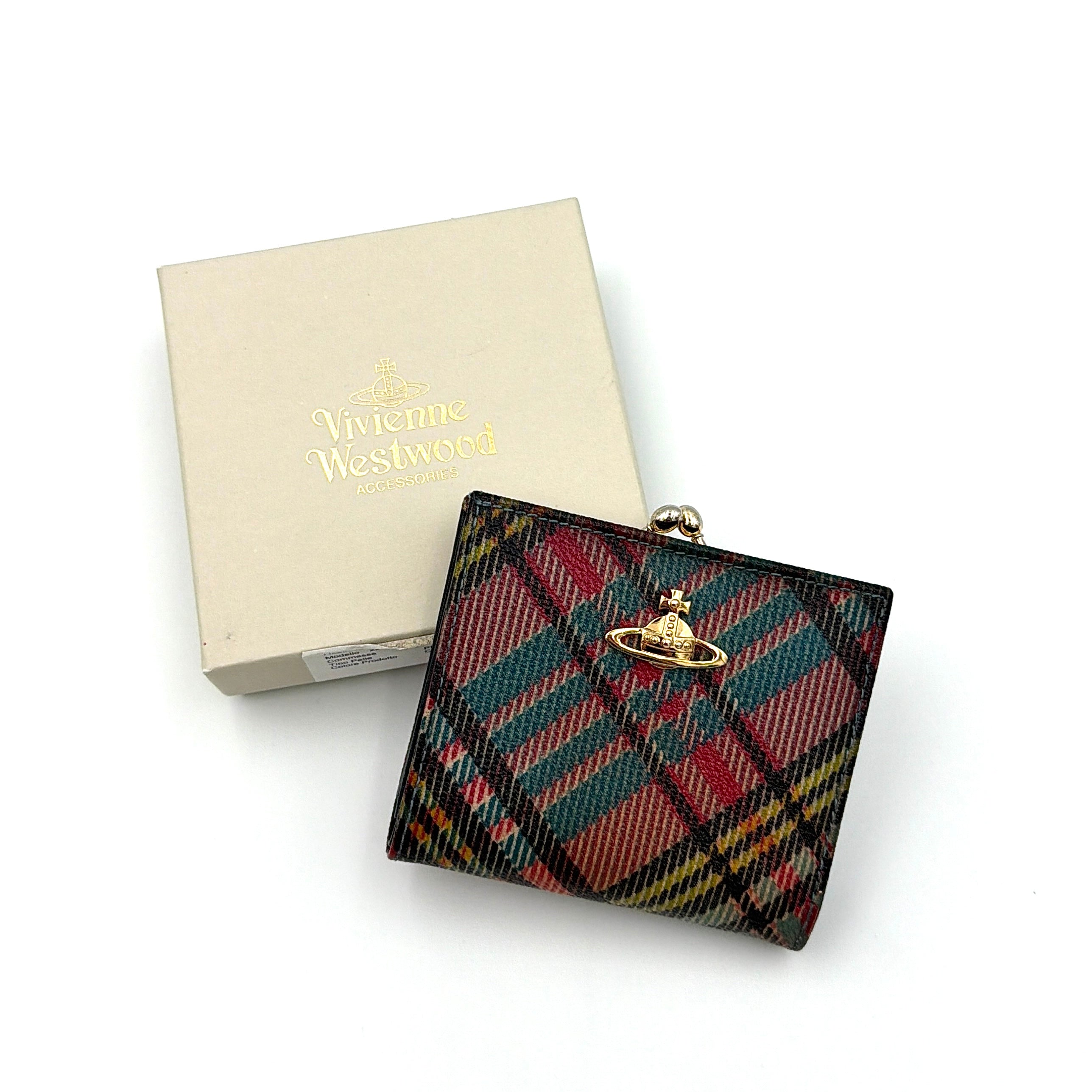 Vivienne Westwood Orb Tartan Wallet Multicolor