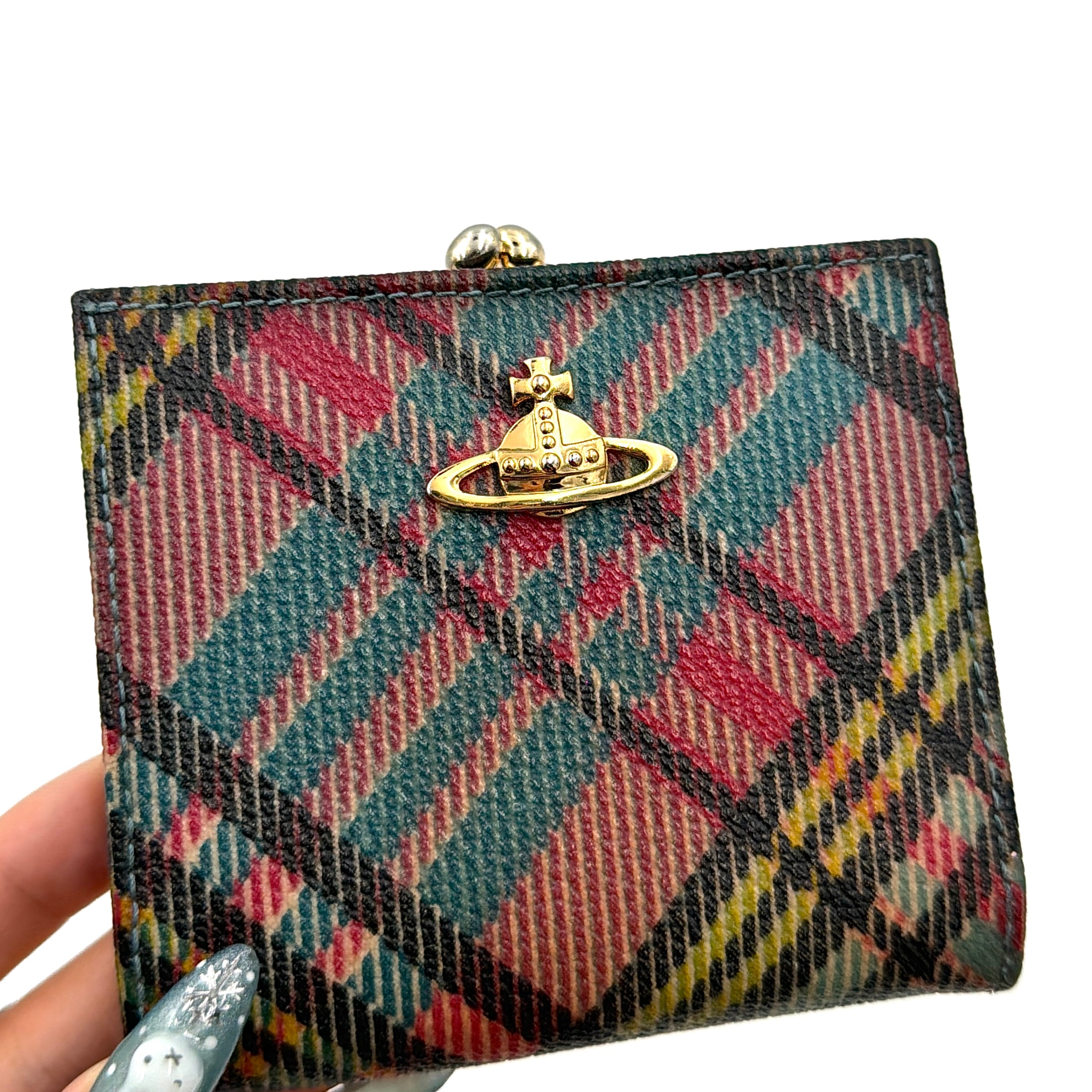 Vivienne Westwood Orb Tartan Wallet Multicolor