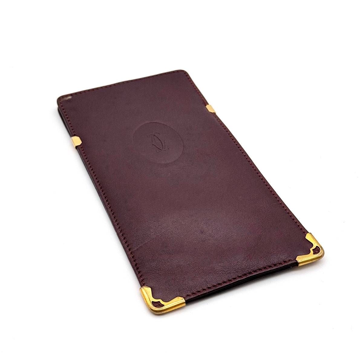 Cartier Bordeaux Leather Eyewear Glasses Case Burgundy
