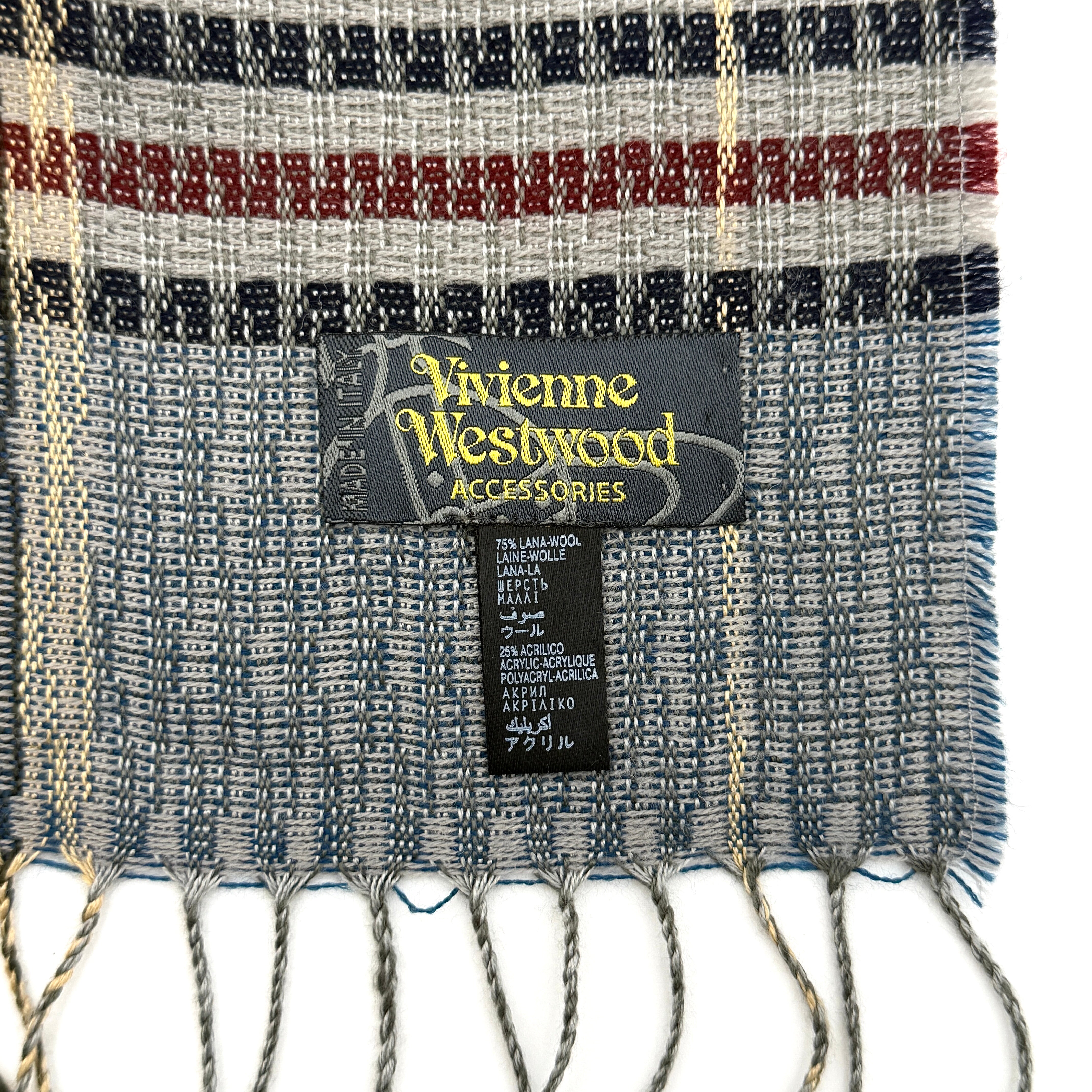 Vivienne Westwood Wool Tartan Scarf Multicolor