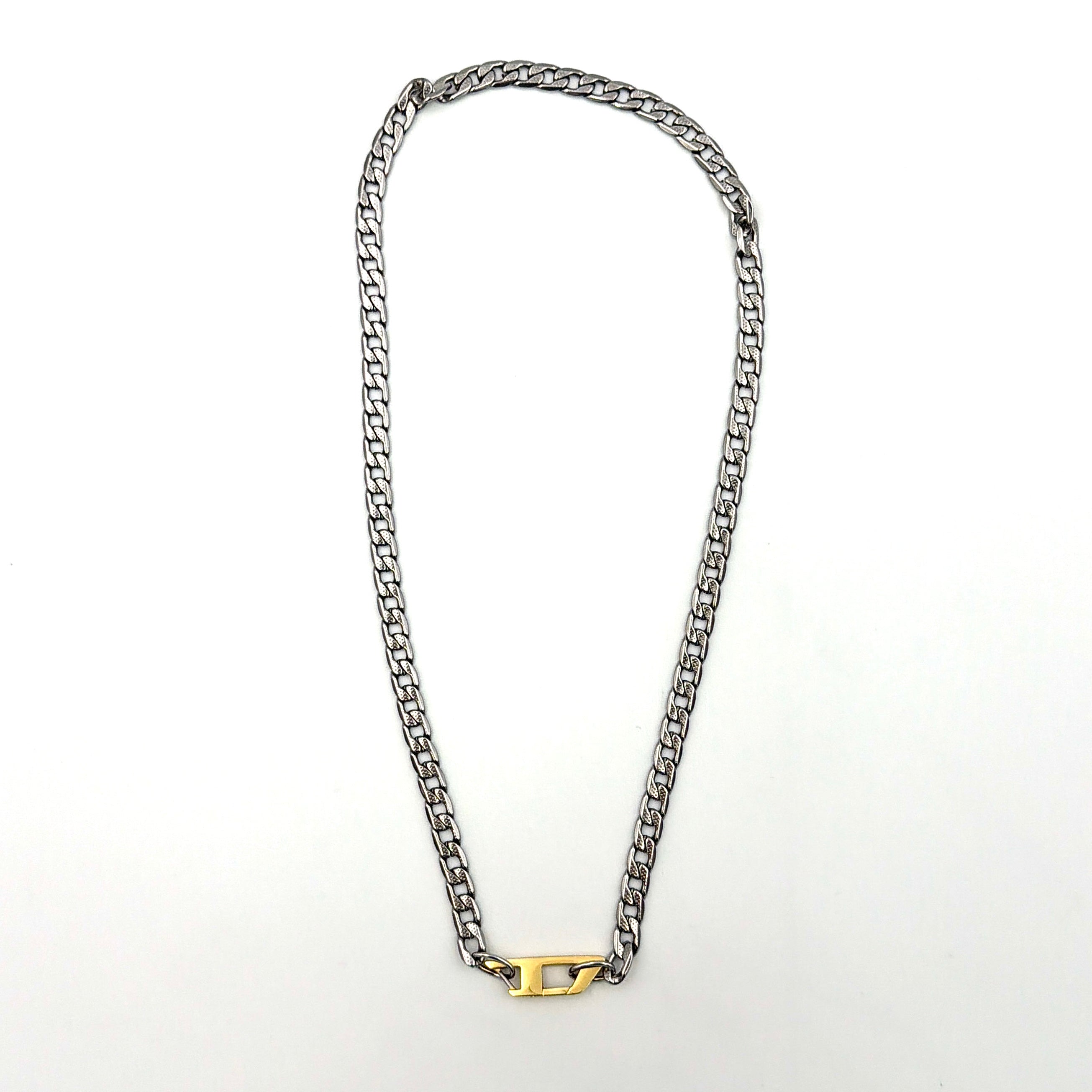 Diesel Gold D-Logo DX1343 Stainless Steel Chain Necklace