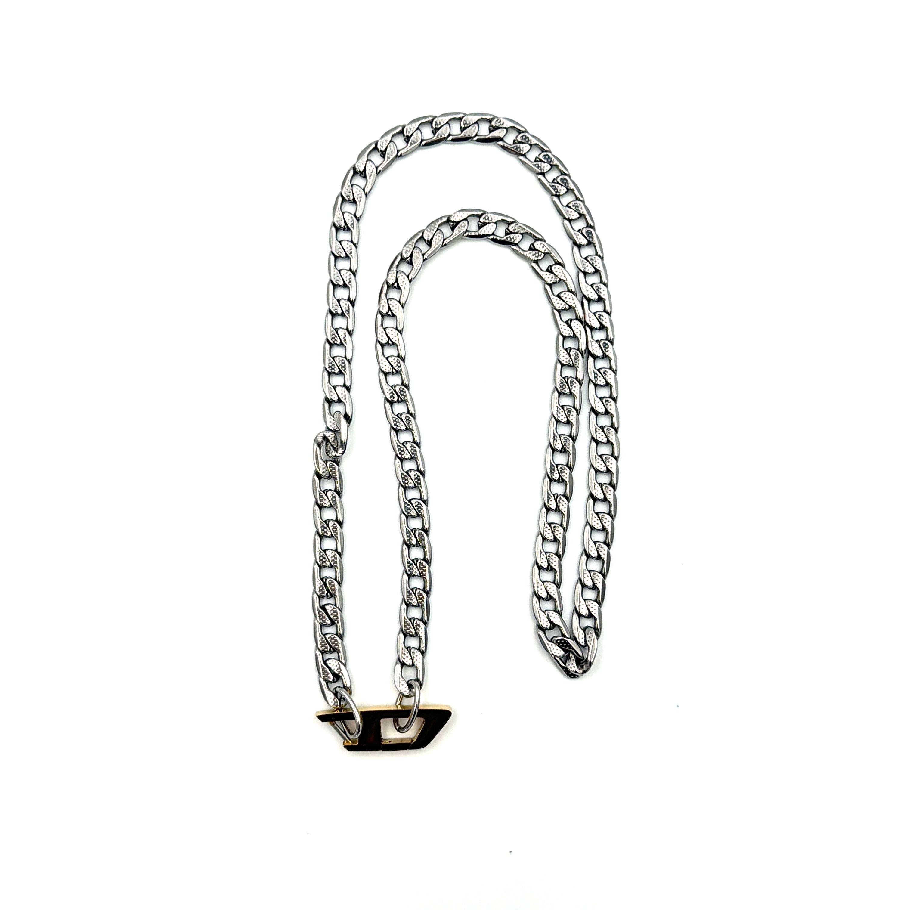 Diesel Gold D-Logo DX1343 Stainless Steel Chain Necklace