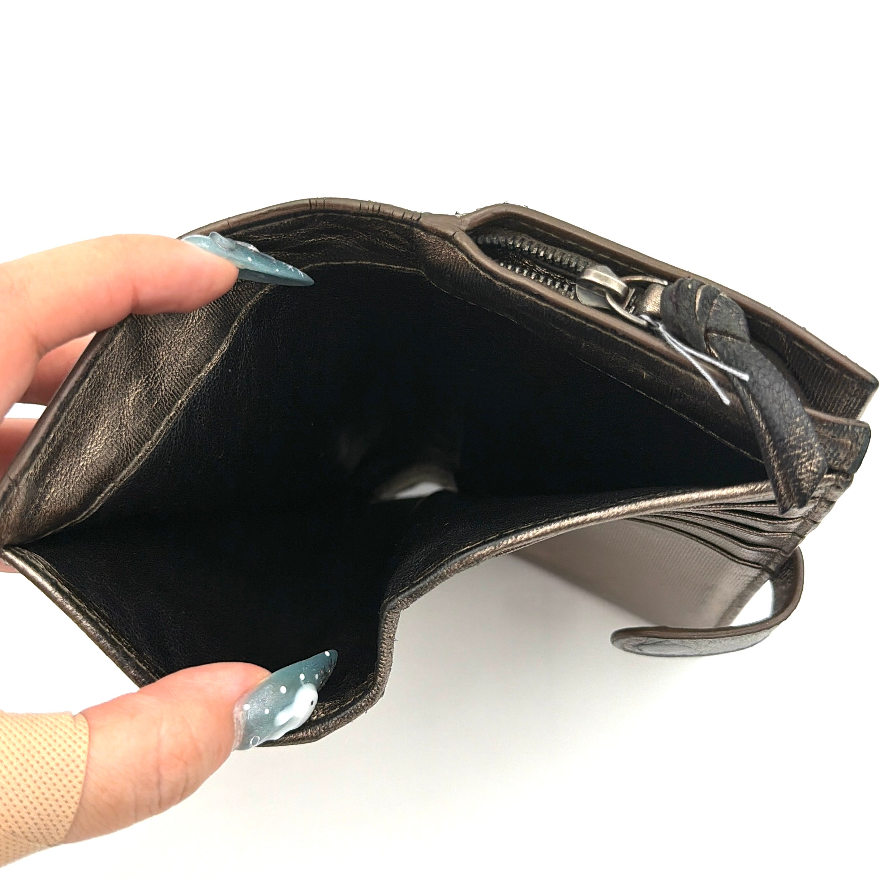 Bottega Veneta Intrecciato Metallic Leather Wallet