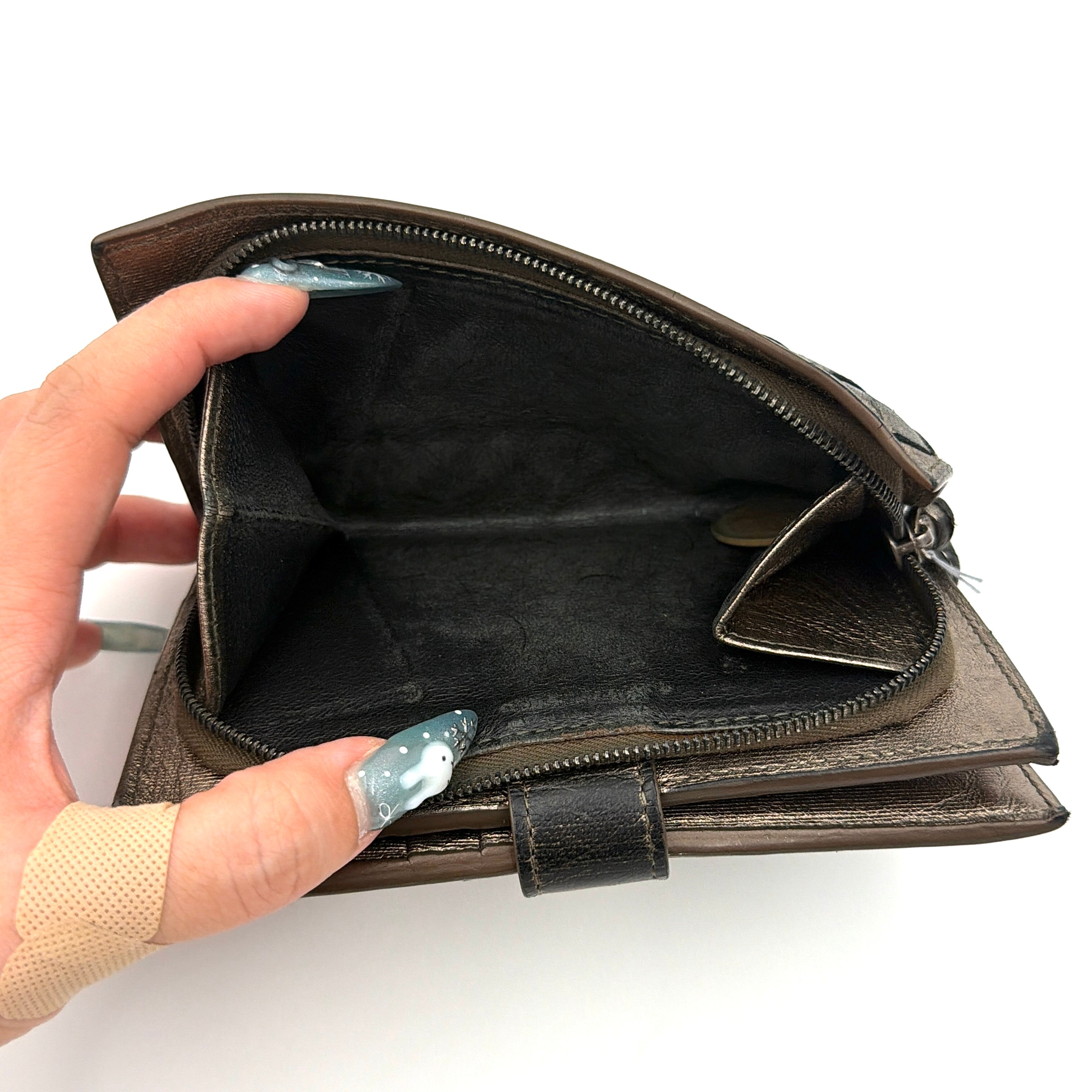 Bottega Veneta Intrecciato Metallic Leather Wallet