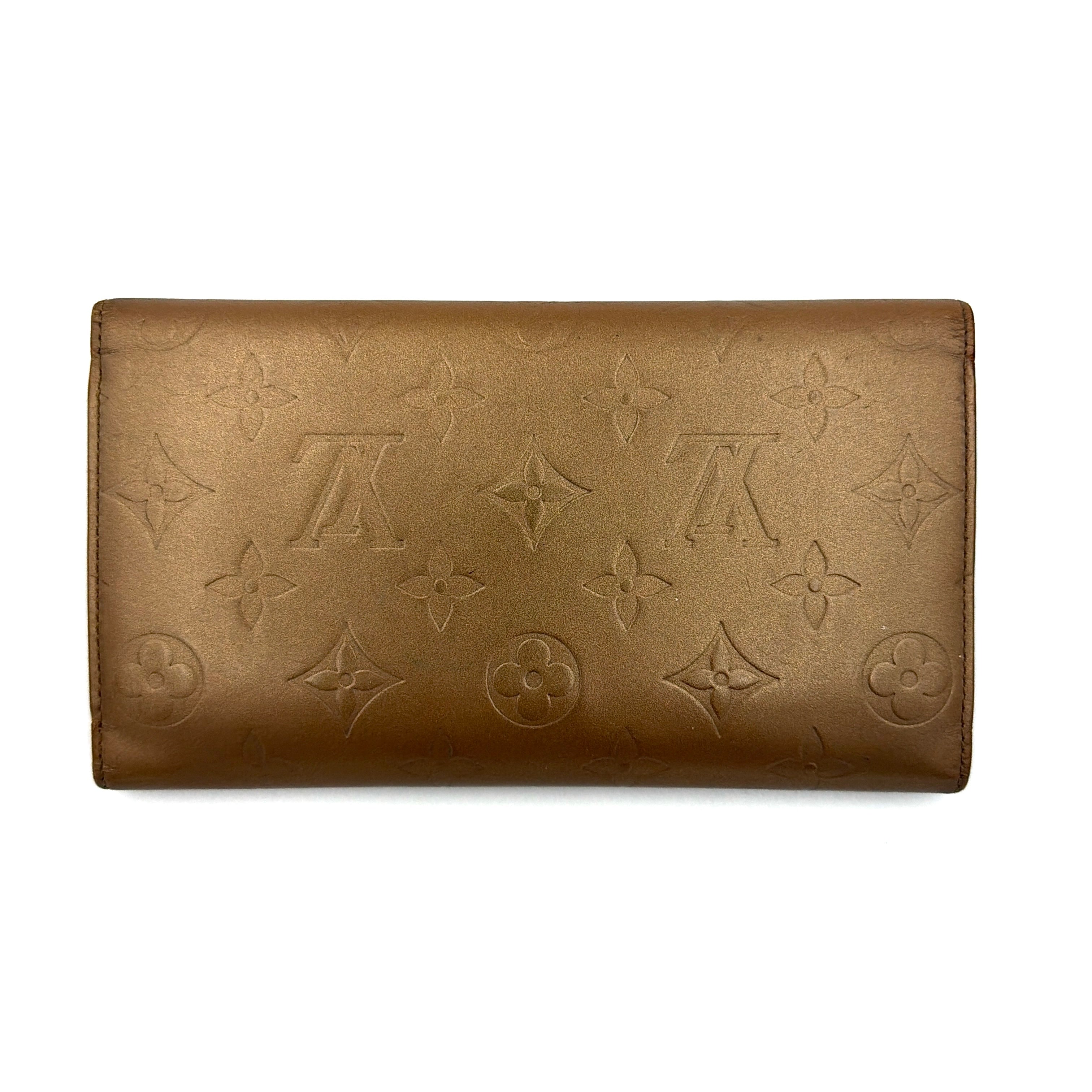 Louis Vuitton Monogram Vernis Sarah Long Wallet Gold