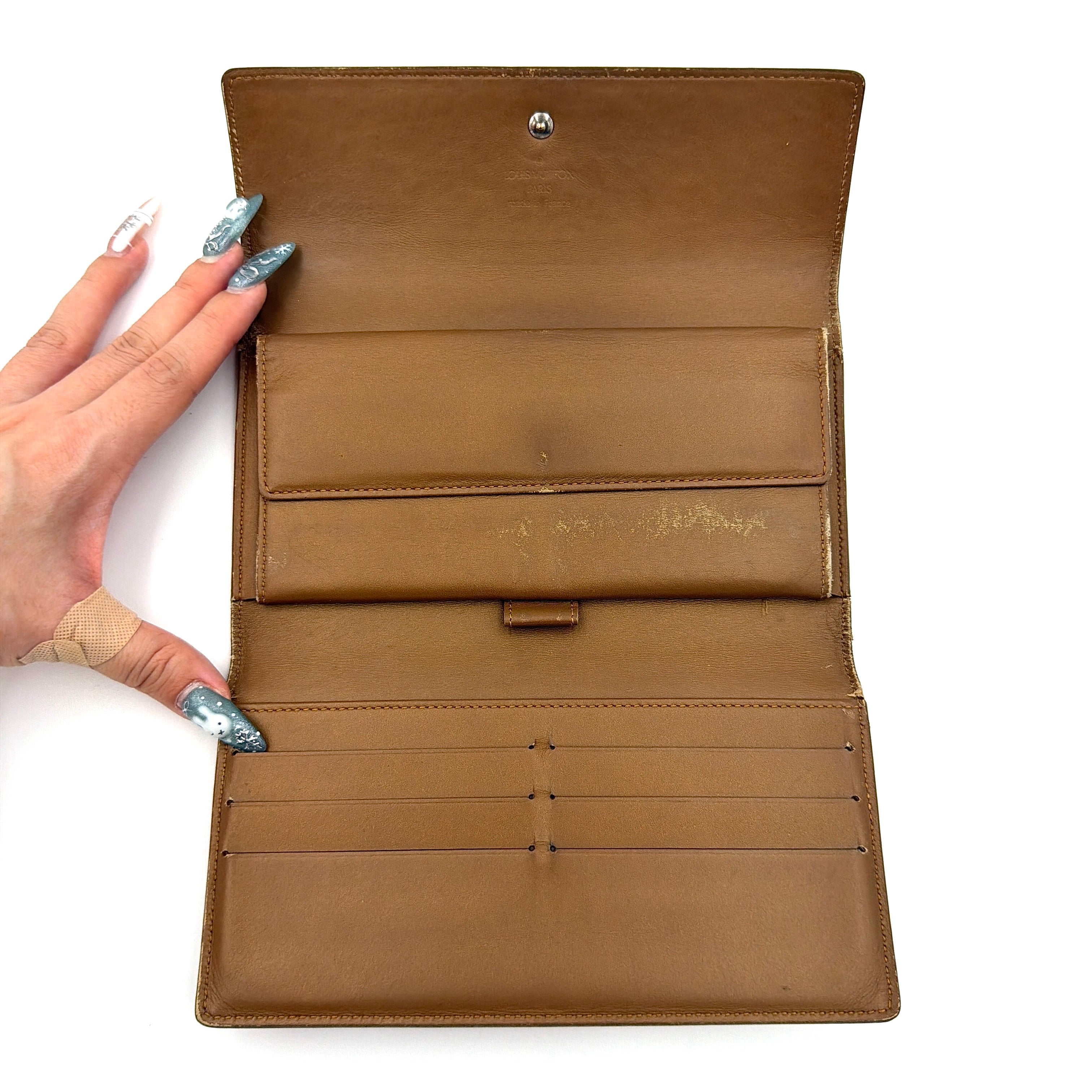 Louis Vuitton Monogram Vernis Sarah Long Wallet Gold