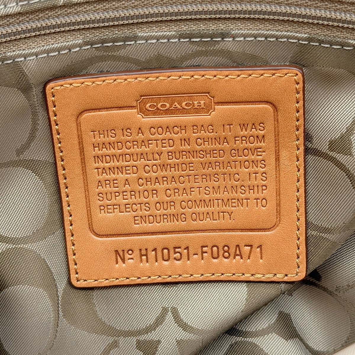 Coach Hampton Carryall in caramel brown leather with silver hardware and double handles, photographed against a white backdrop.
