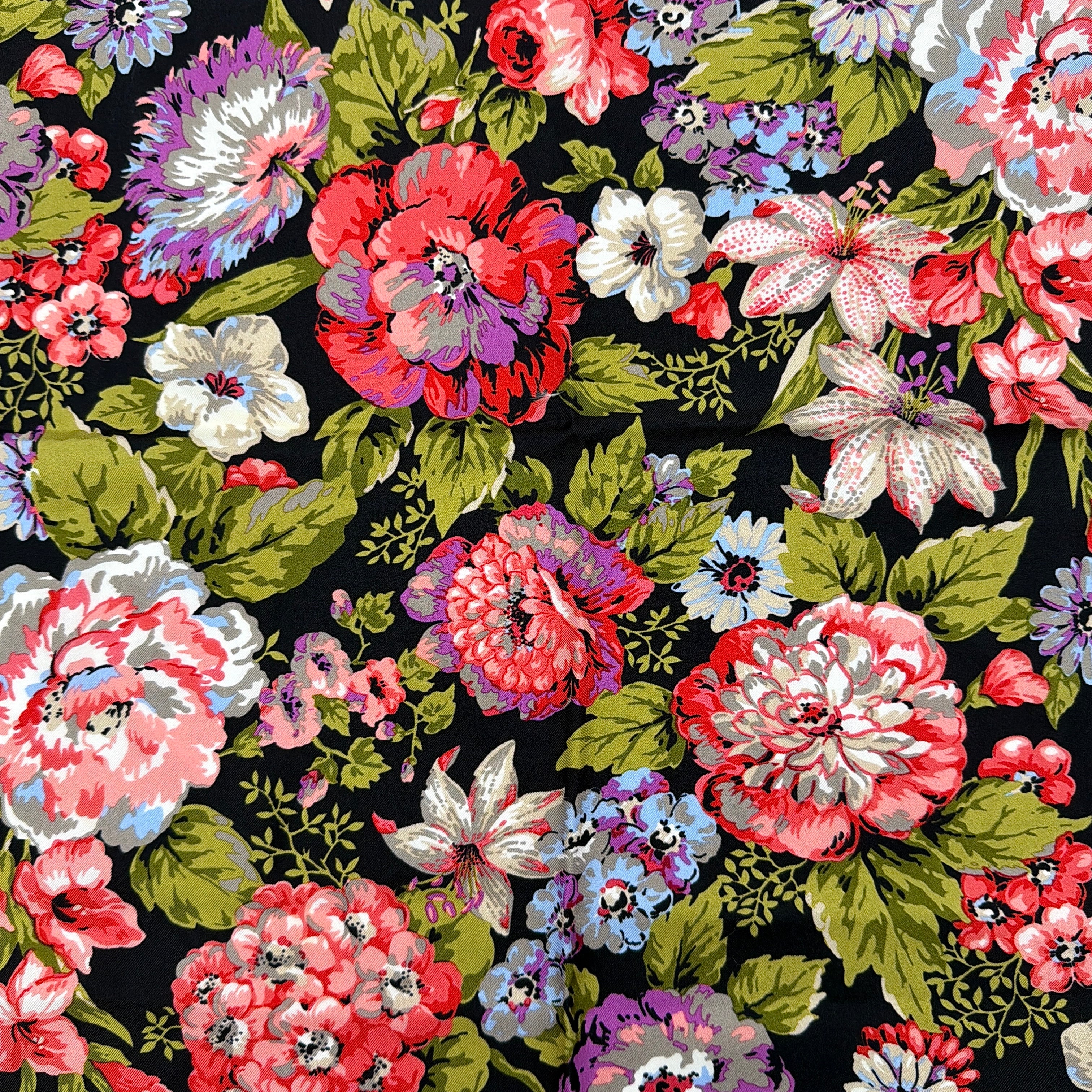 Dolce & Gabbana Floral Print Leopard Silk Scarf Multicolor