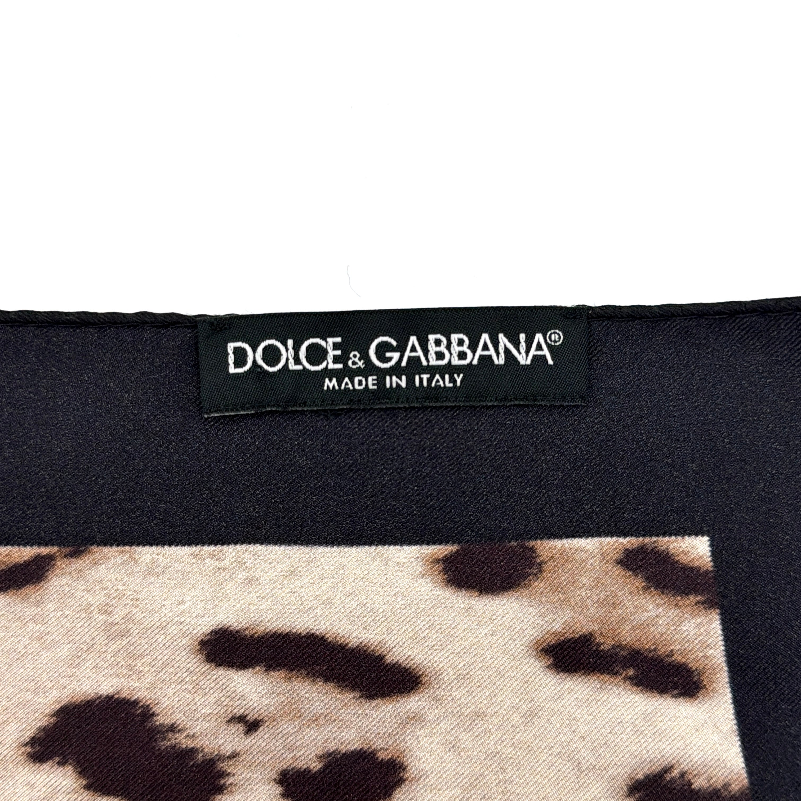 Dolce & Gabbana Floral Print Leopard Silk Scarf Multicolor