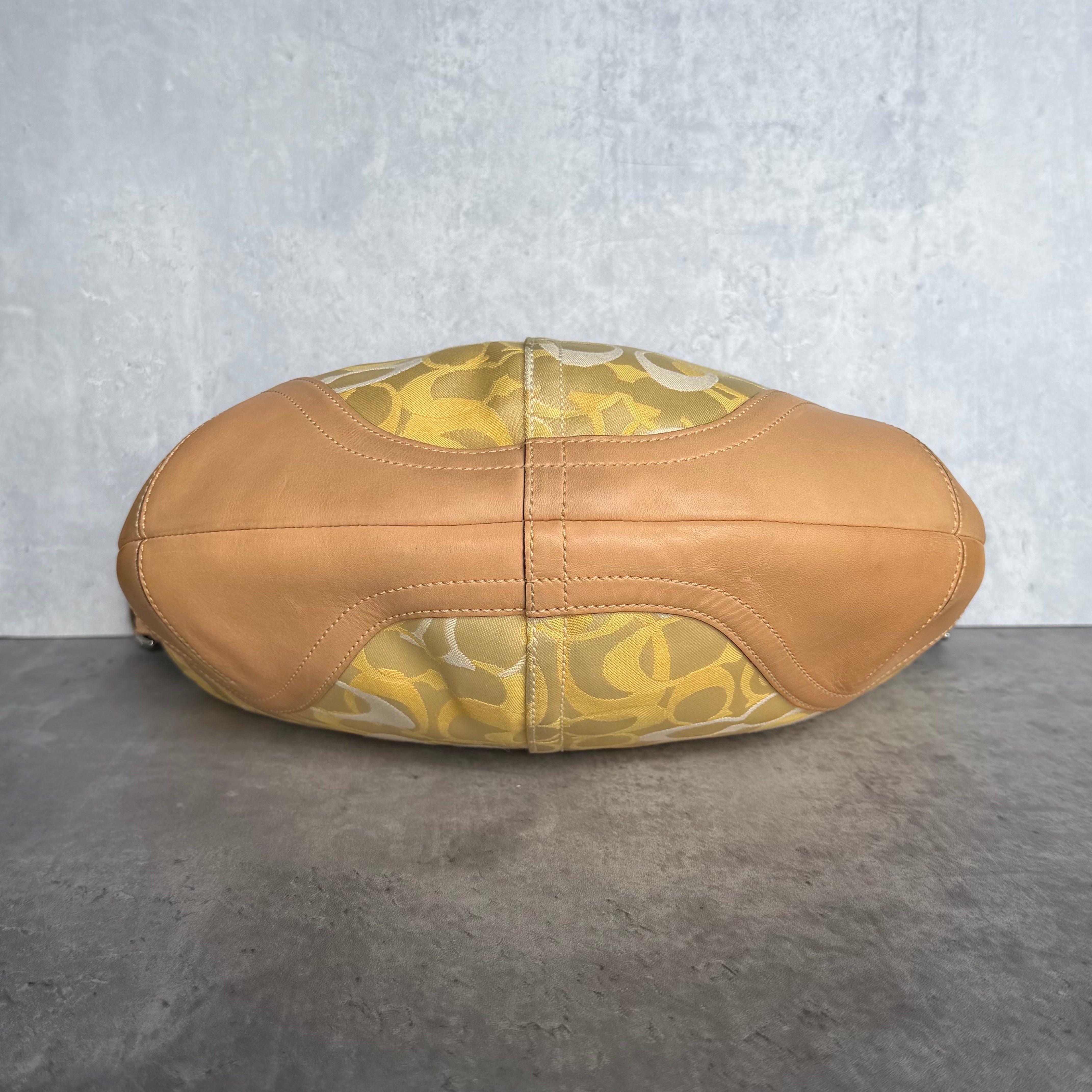 Coach Signature Soho Mini Hobo Shoulder Bag Yellow/Beige