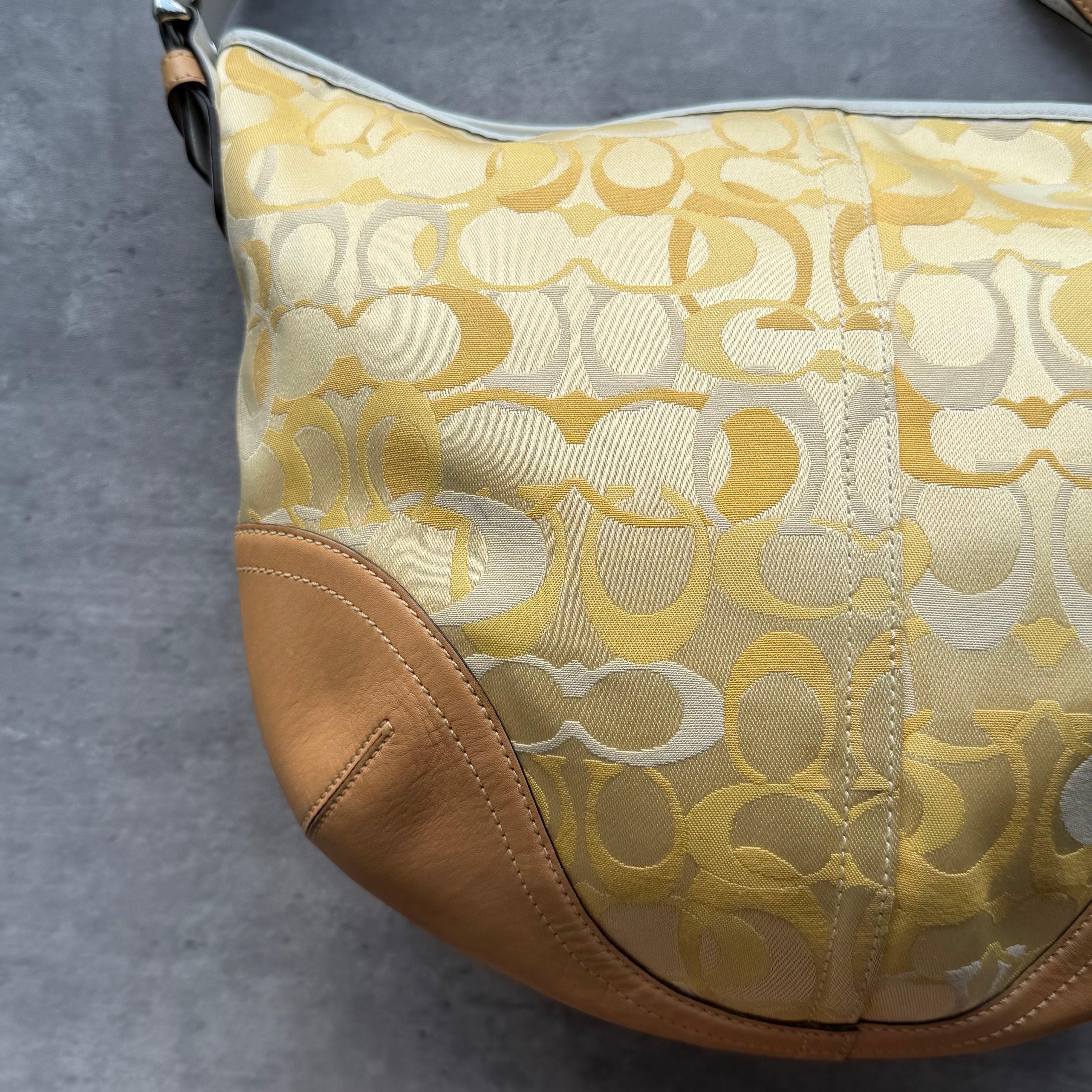 Coach Signature Soho Mini Hobo Shoulder Bag Yellow/Beige