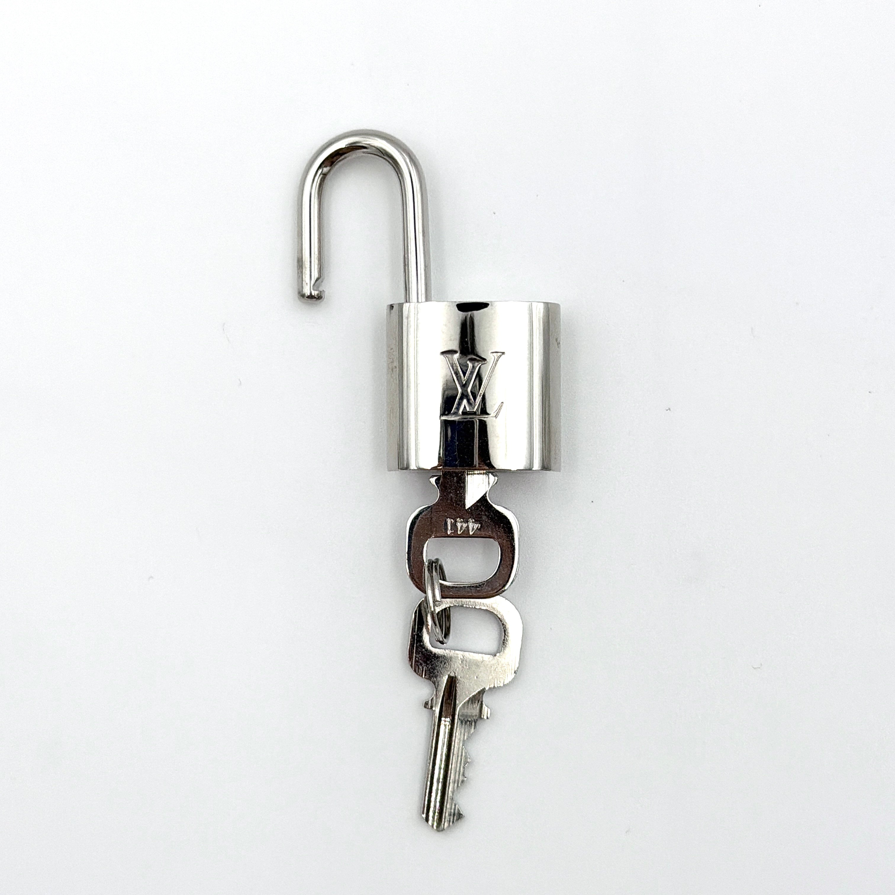 Louis Vuitton Metal Padlock Key Set Silver