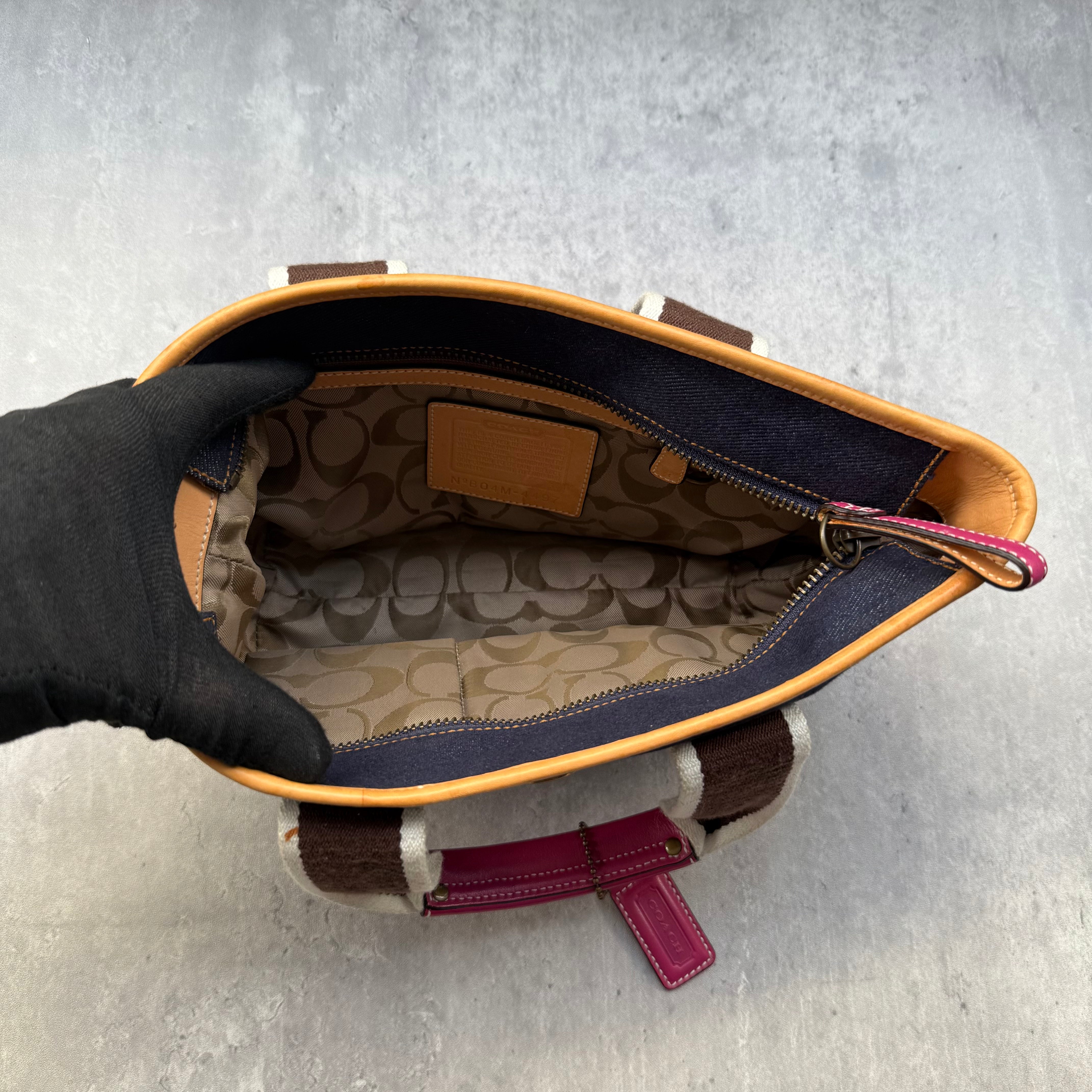 Coach Denim Hampton Mini Tote Bag Multicolor