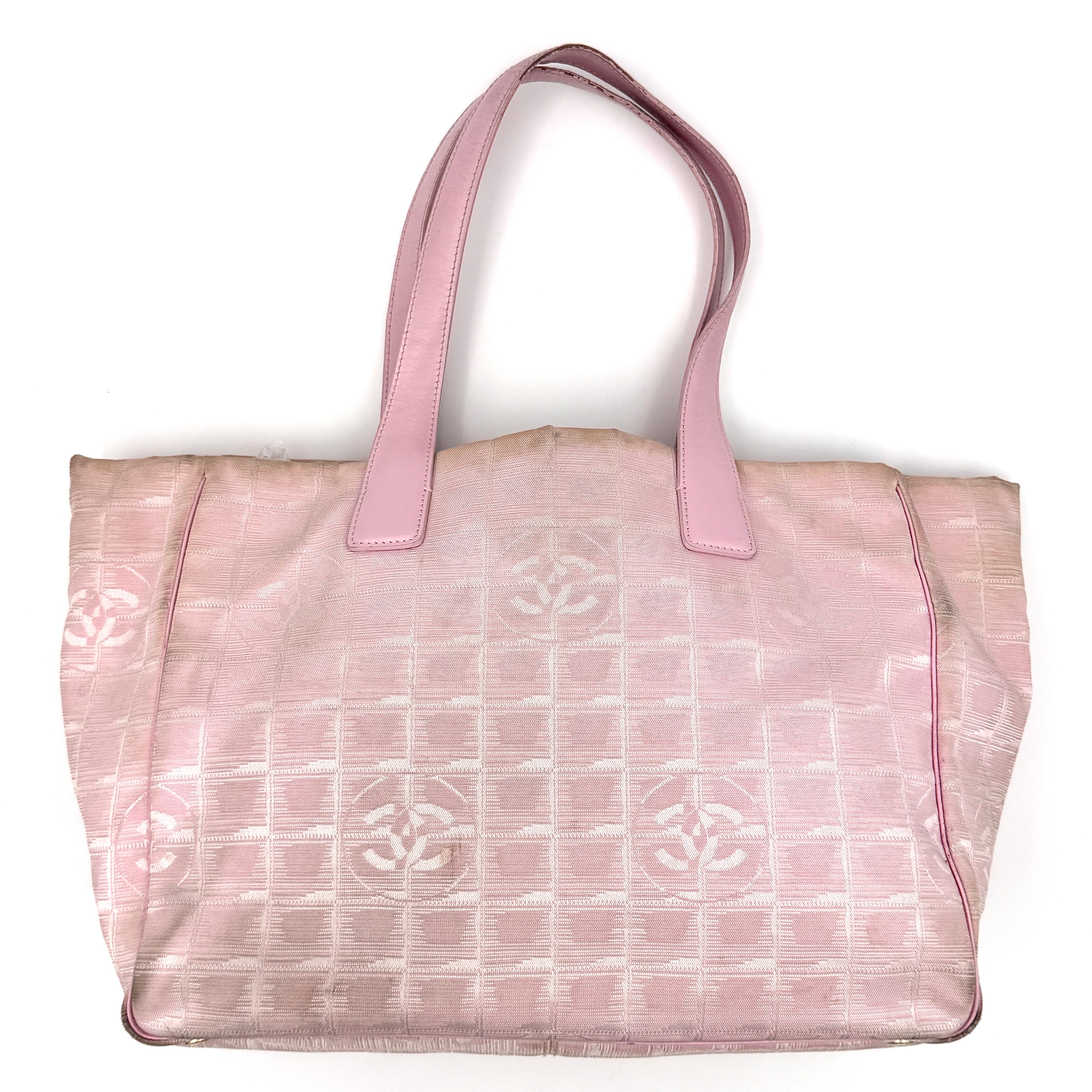 Chanel Nylon Travel Line Tote Bag Light Pink