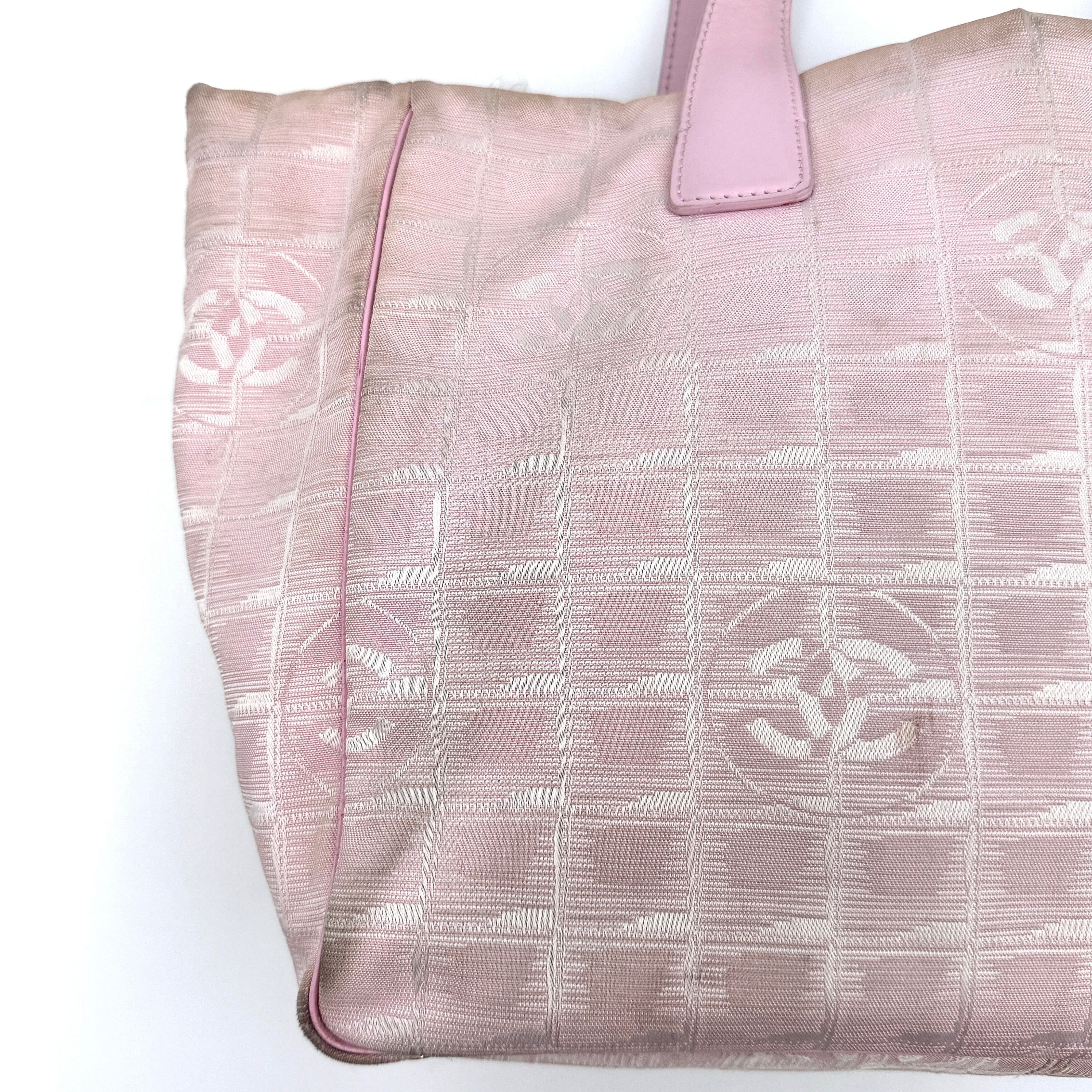 Chanel Nylon Travel Line Tote Bag Light Pink