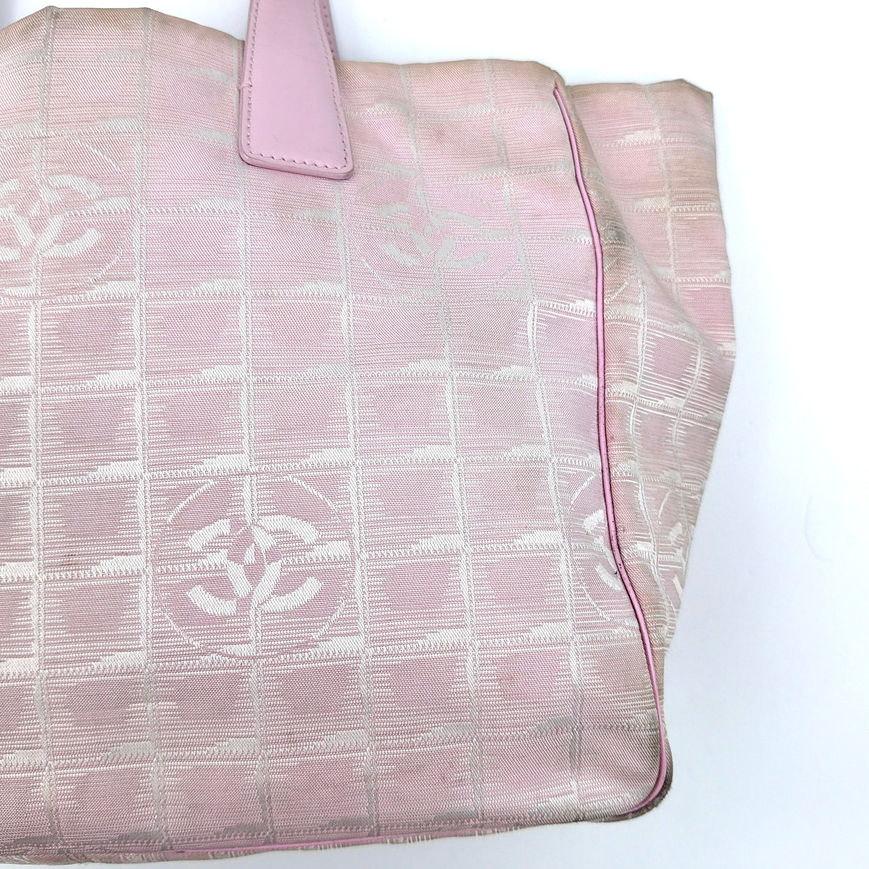 Chanel Nylon Travel Line Tote Bag Light Pink