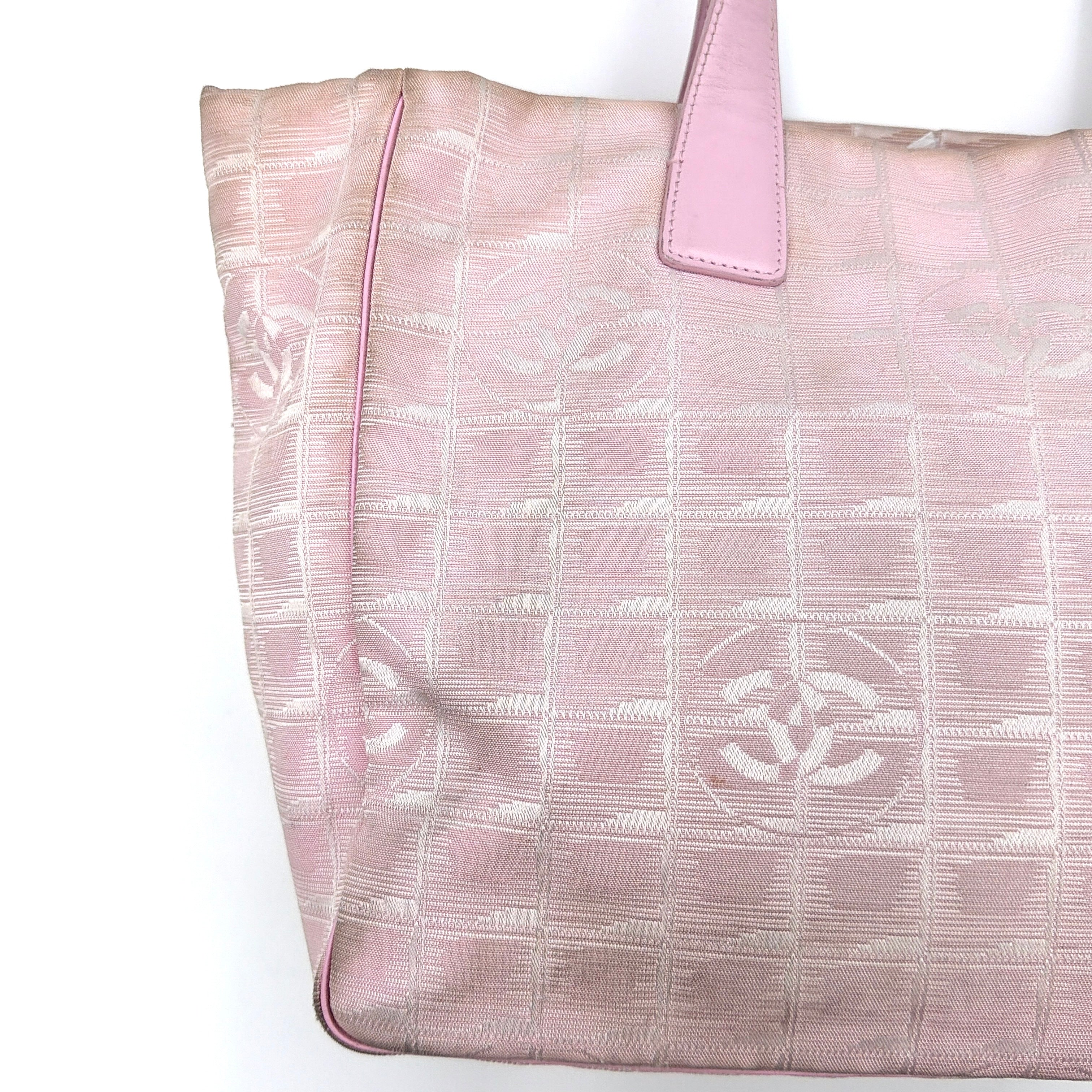 Chanel Nylon Travel Line Tote Bag Light Pink