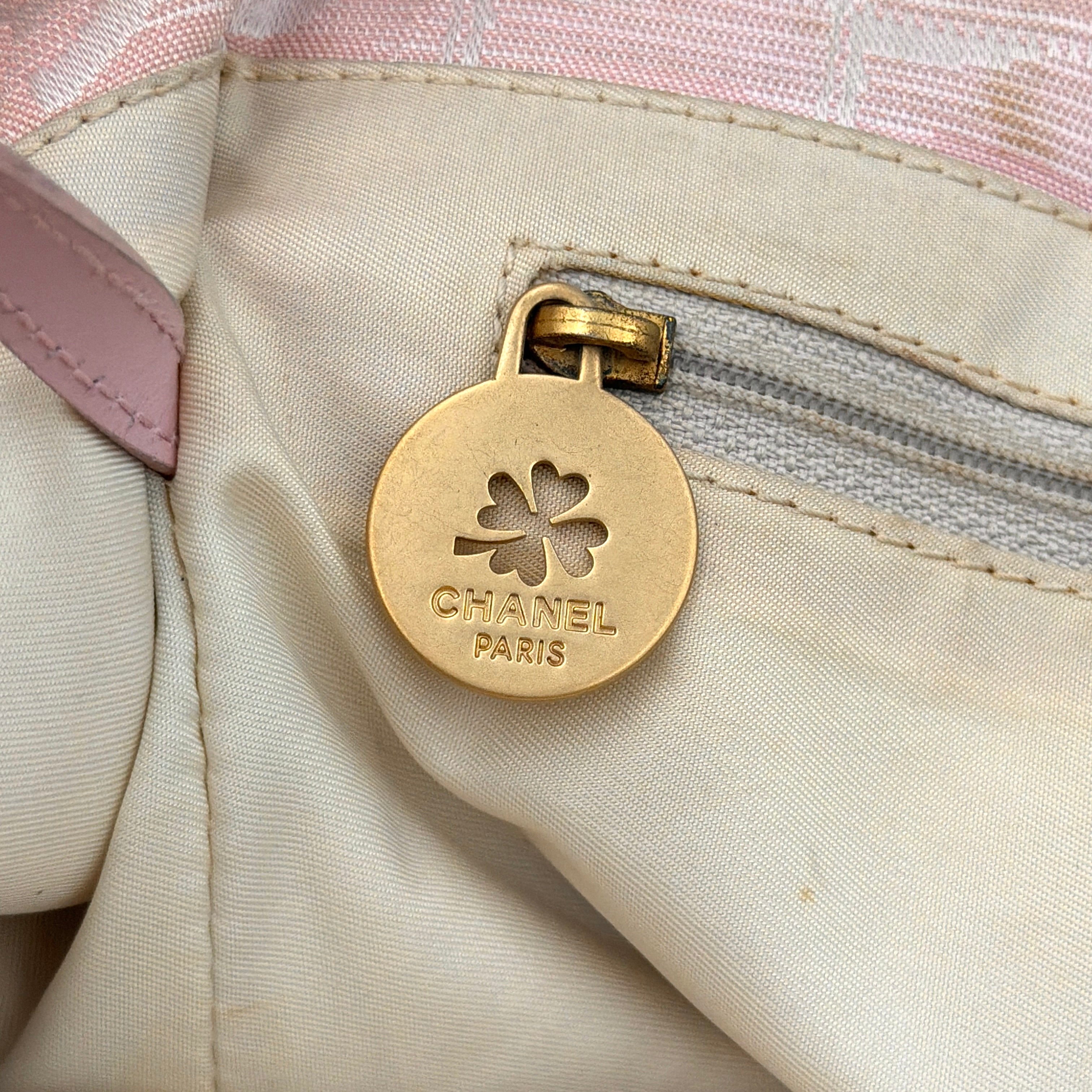 Chanel Nylon Travel Line Tote Bag Light Pink