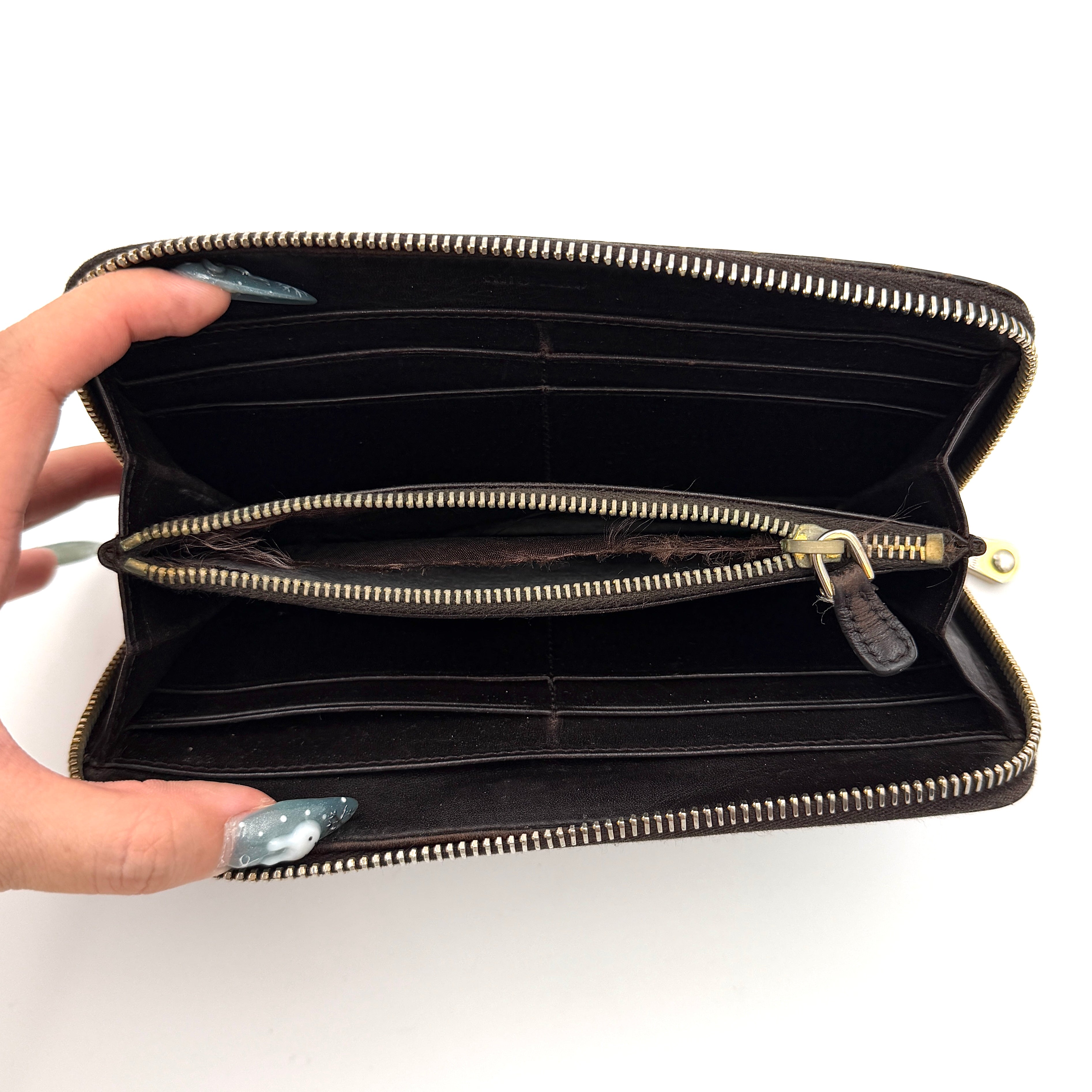 Miu Miu Embossed Logo Long Wallet Black