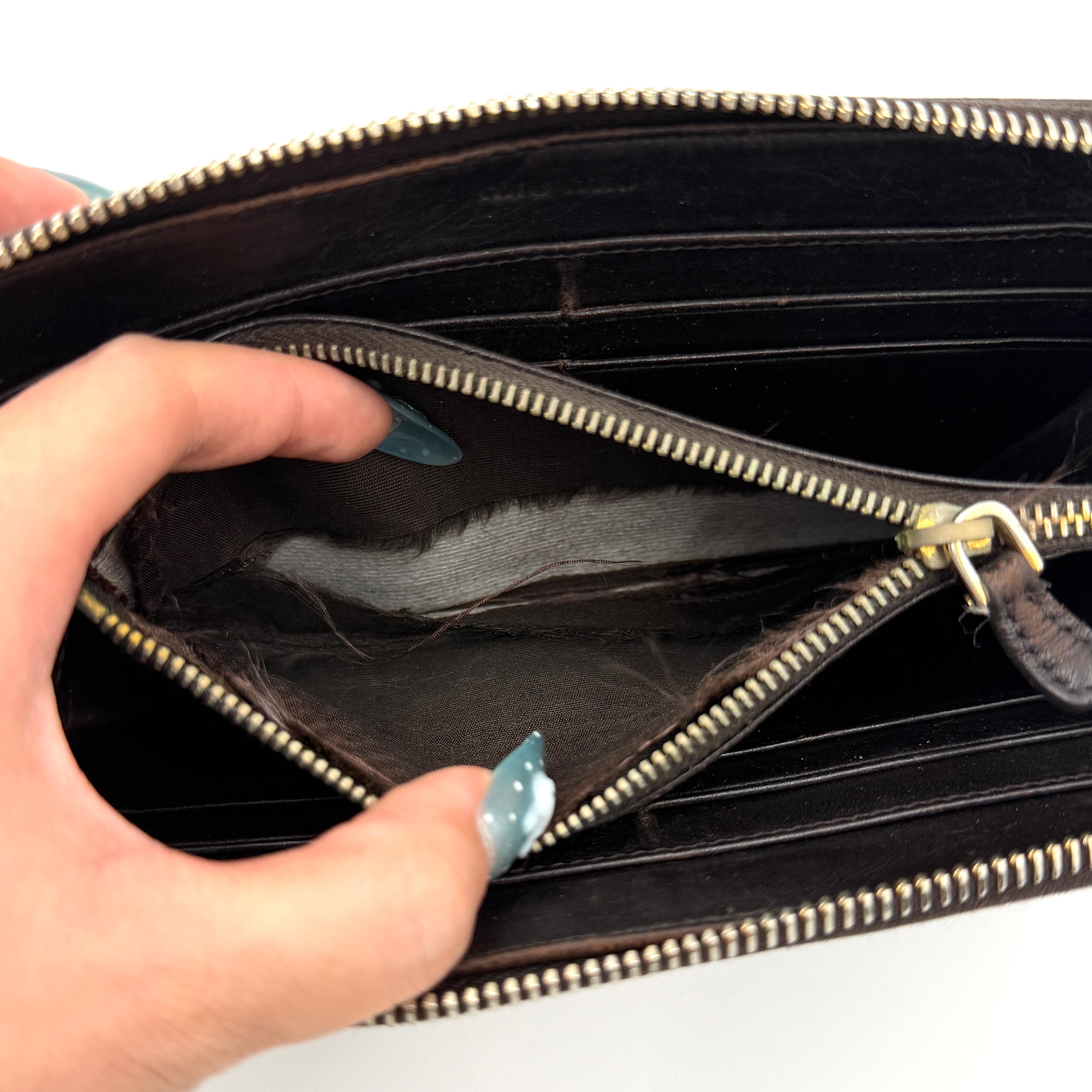 Miu Miu Embossed Logo Long Wallet Black