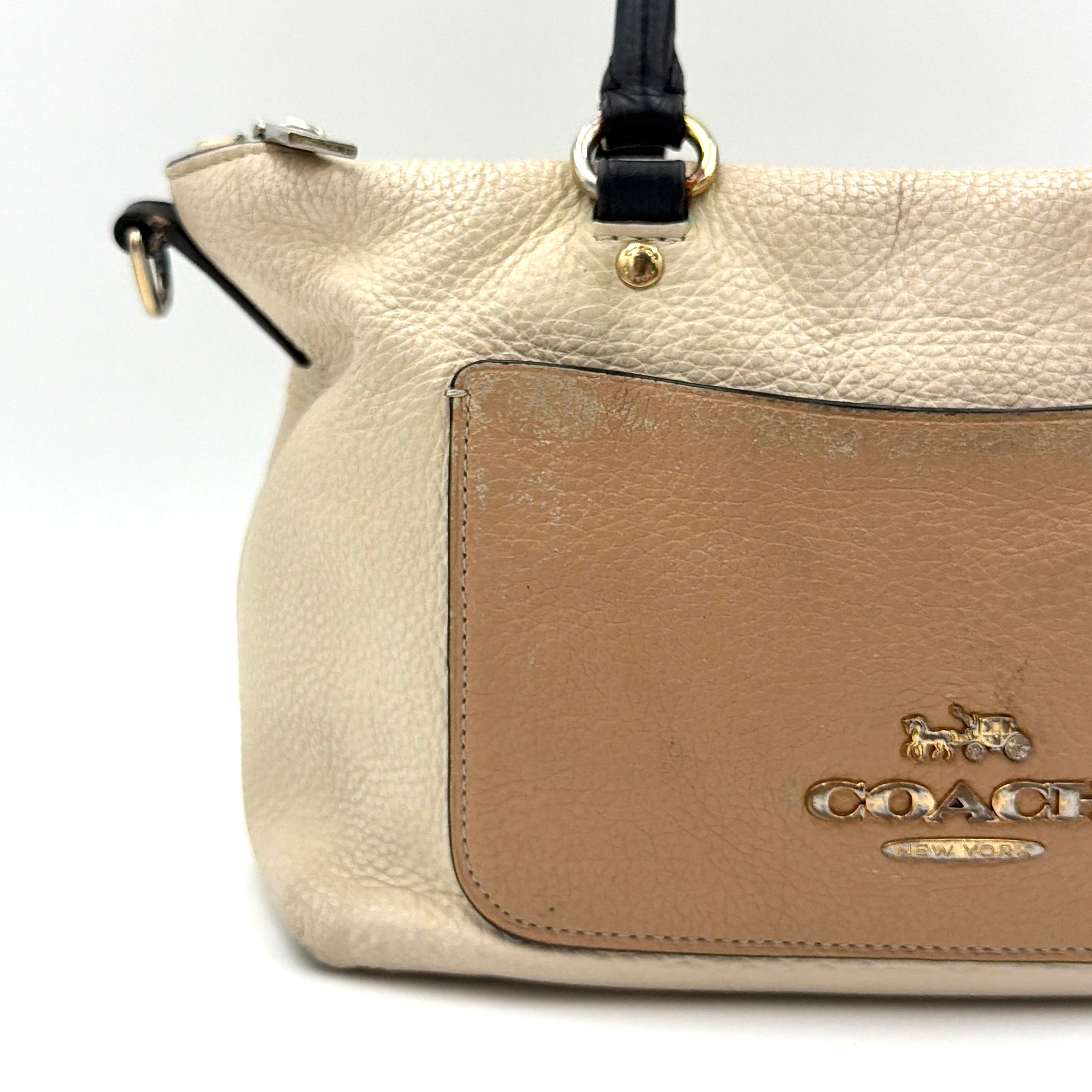 Coach 2Way Emma Leather Shoulder Bag White/Beige