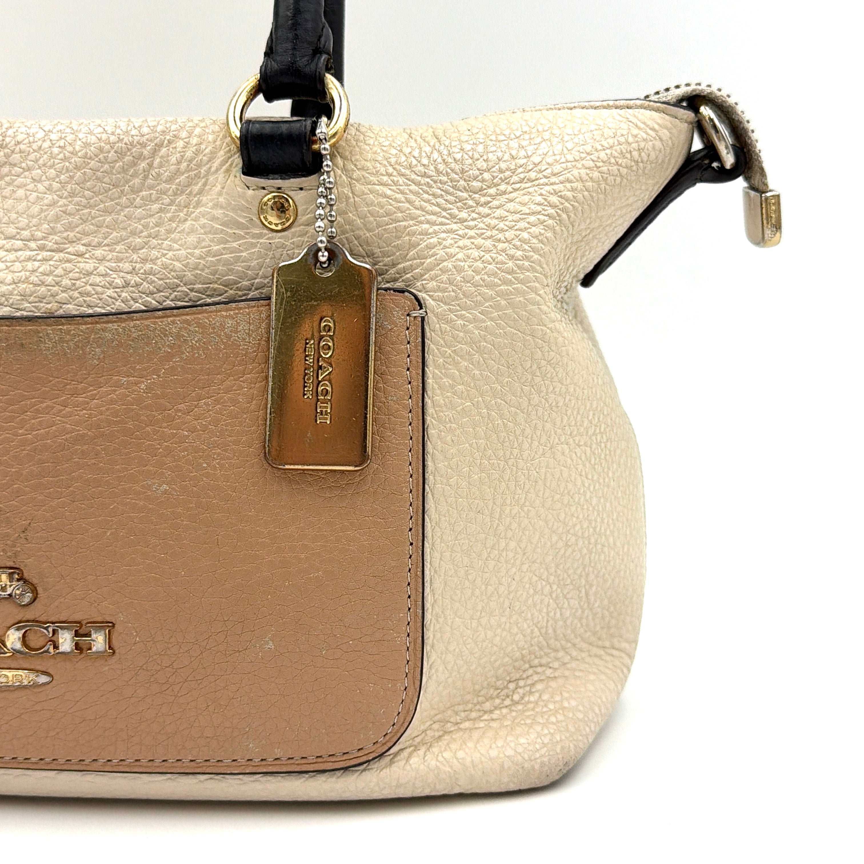 Coach 2Way Emma Leather Shoulder Bag White/Beige