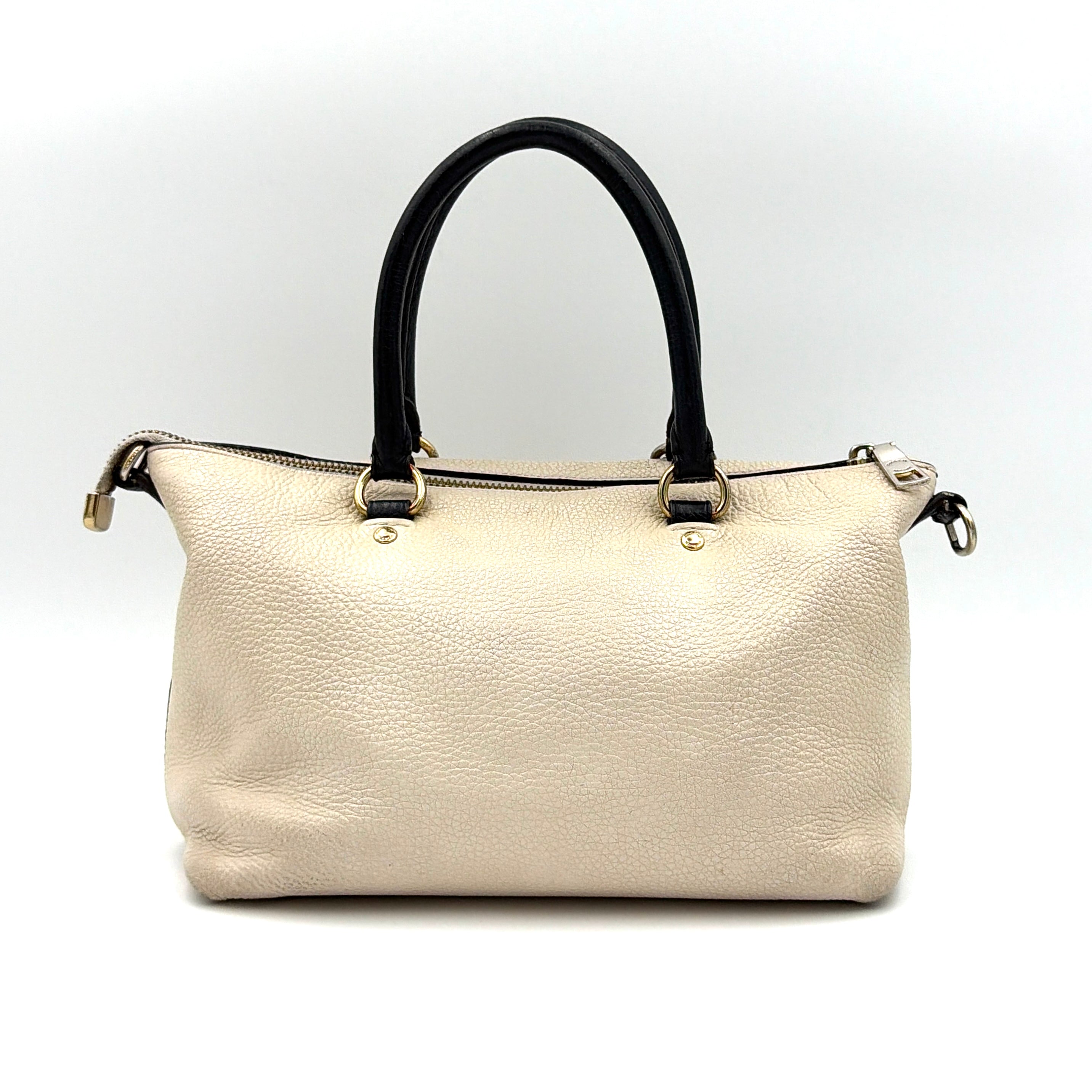 Coach 2Way Emma Leather Shoulder Bag White/Beige