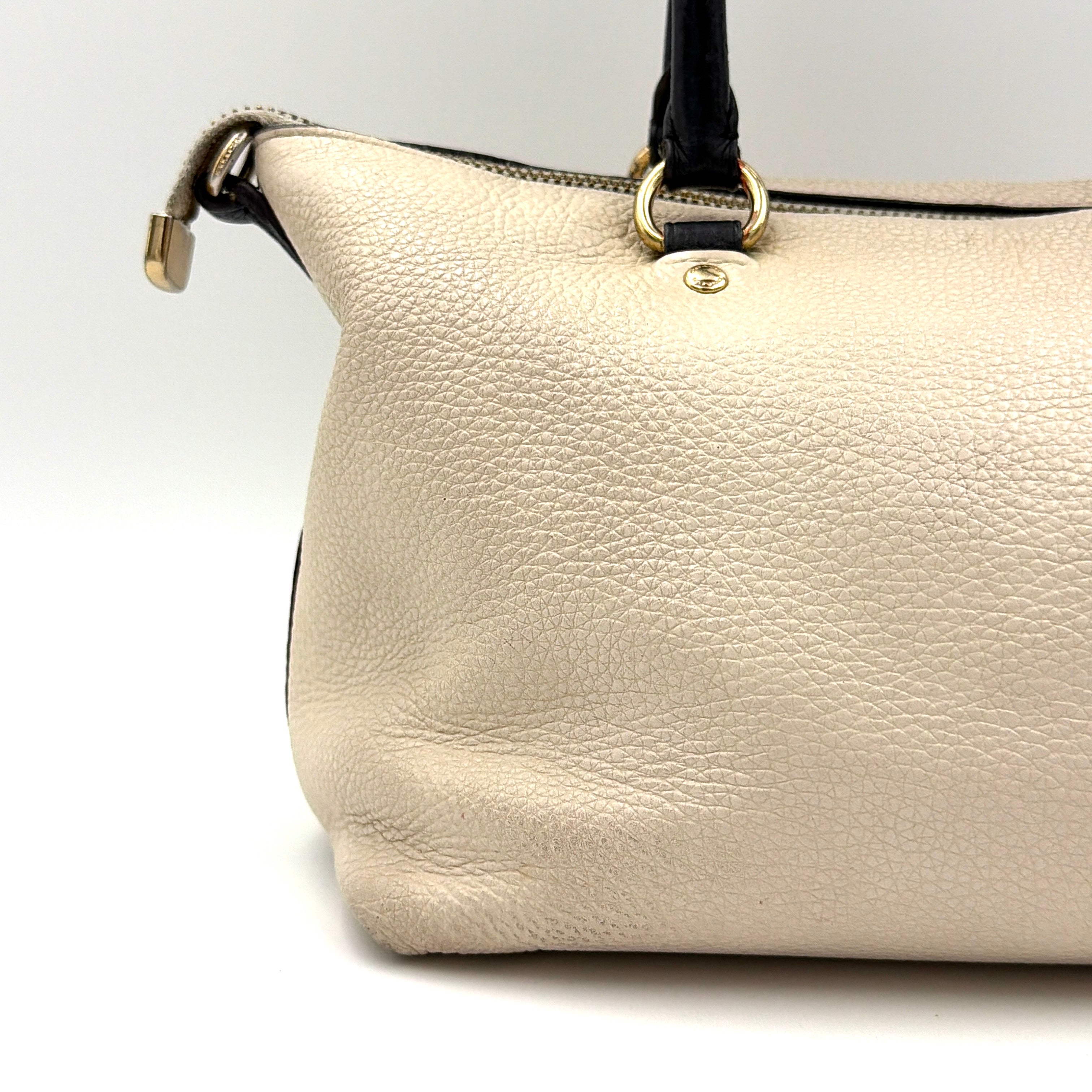 Coach 2Way Emma Leather Shoulder Bag White/Beige