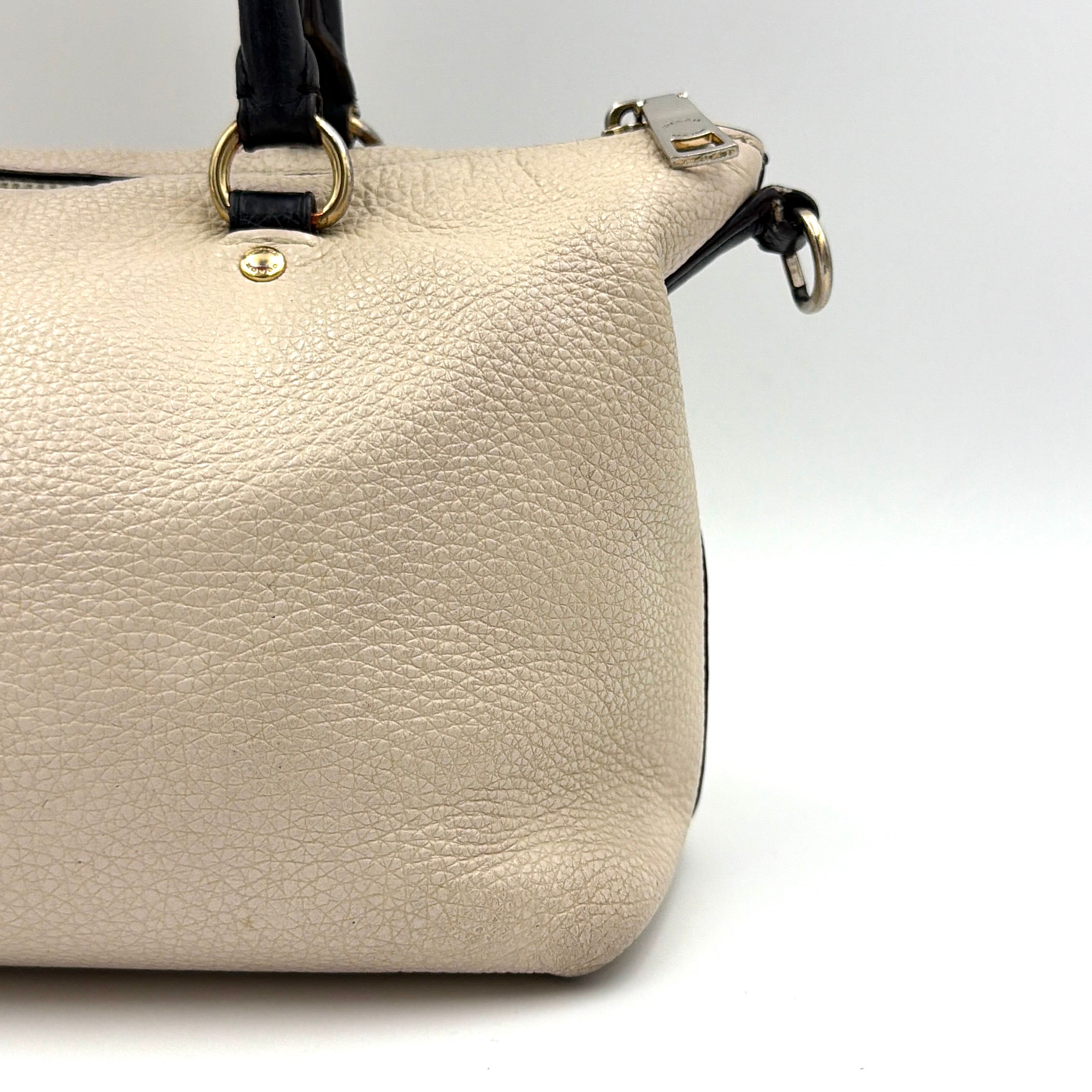 Coach 2Way Emma Leather Shoulder Bag White/Beige