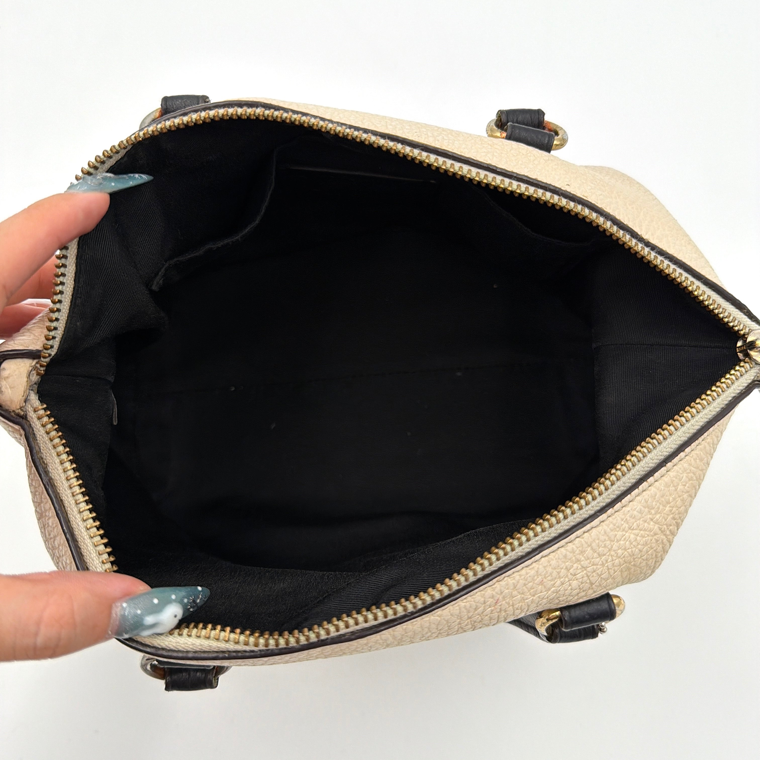 Coach 2Way Emma Leather Shoulder Bag White/Beige