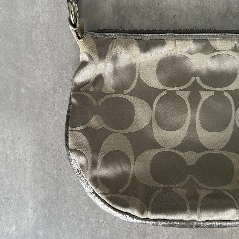 Coach Y2K Signature Hobo Shoulder Bag Silver