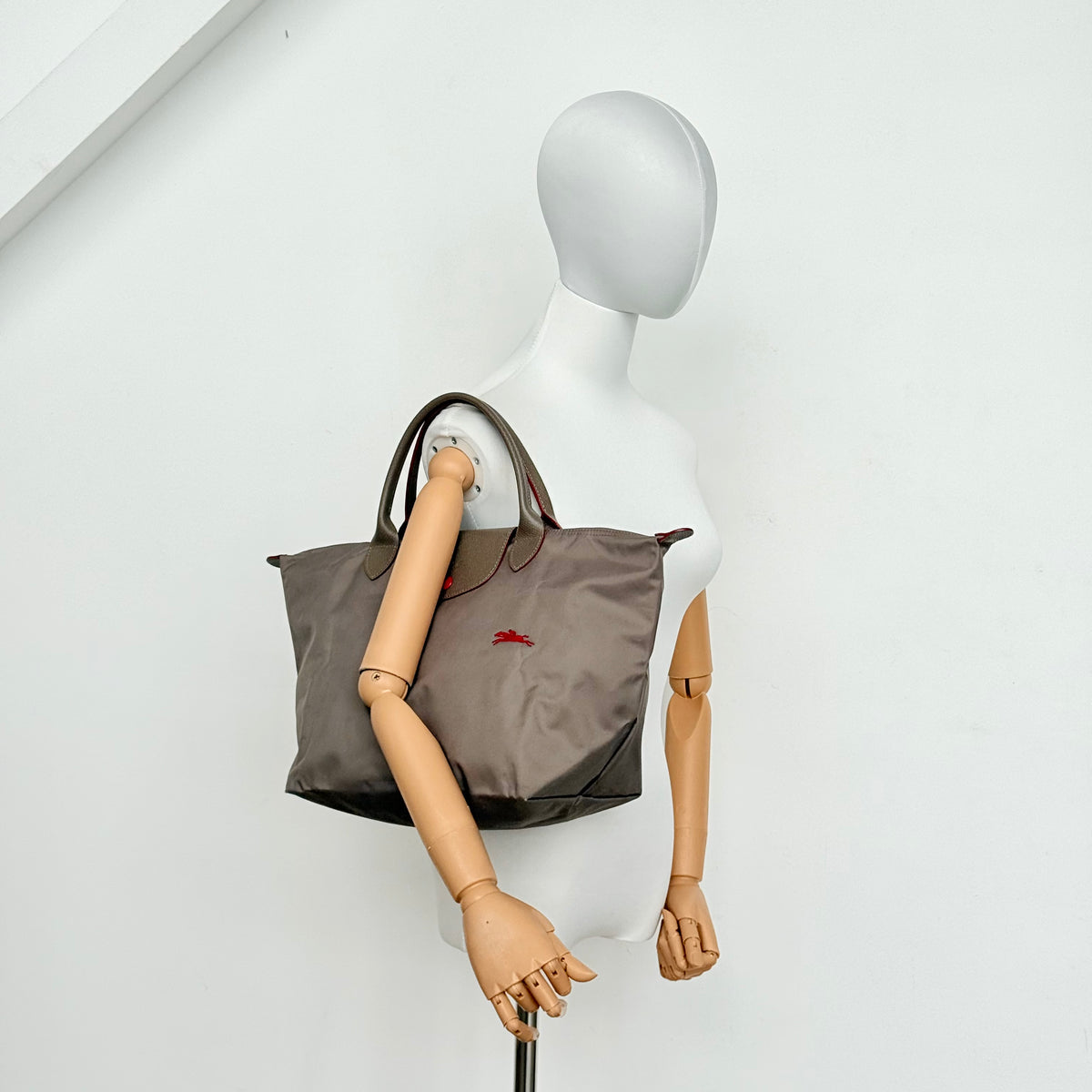 Longchamp Le Pliage Club Tote Bag Beige/Red