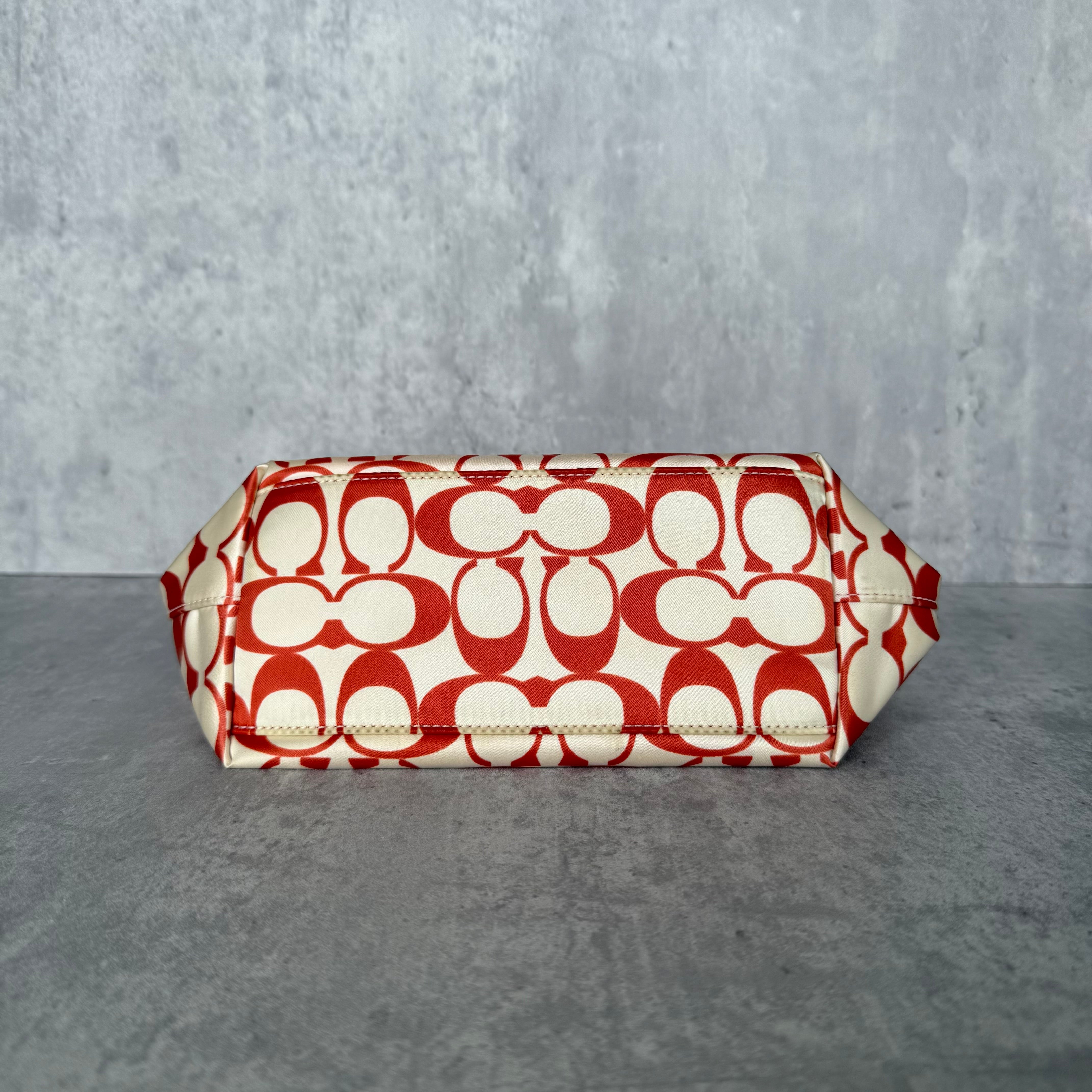 Coach Signature Canvas Mini Shoulder Bag Red/White