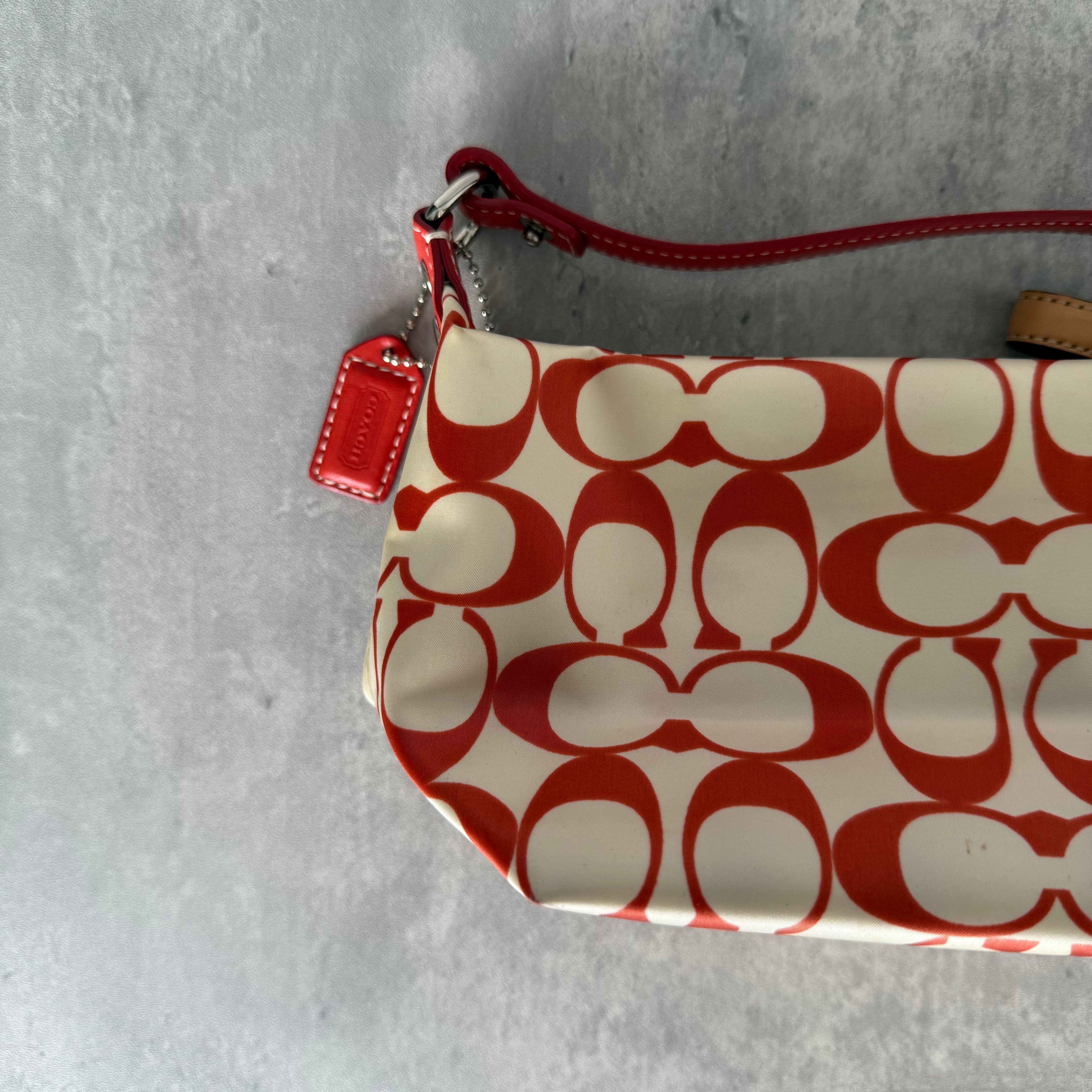 Coach Signature Canvas Mini Shoulder Bag Red/White