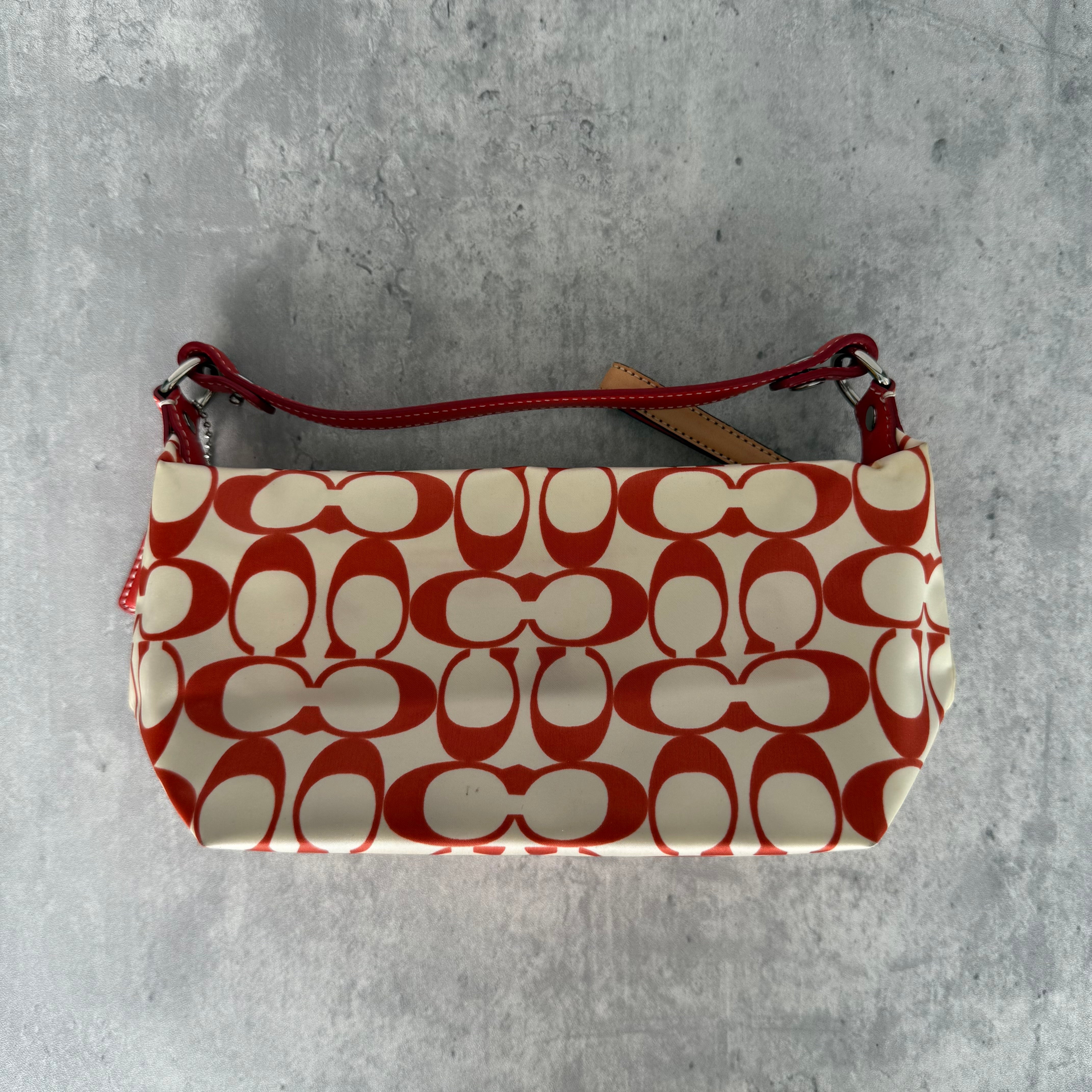 Coach Signature Canvas Mini Shoulder Bag Red/White