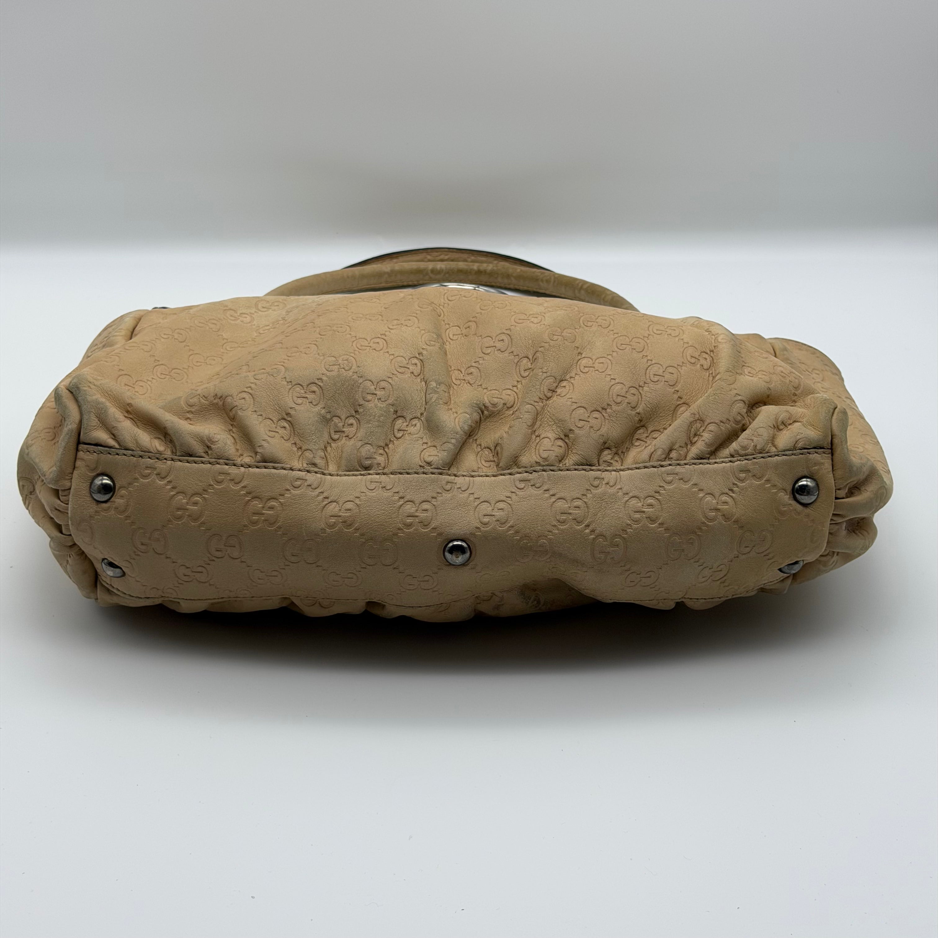 Gucci GG monogram D Ring Shoulder Bag Cream