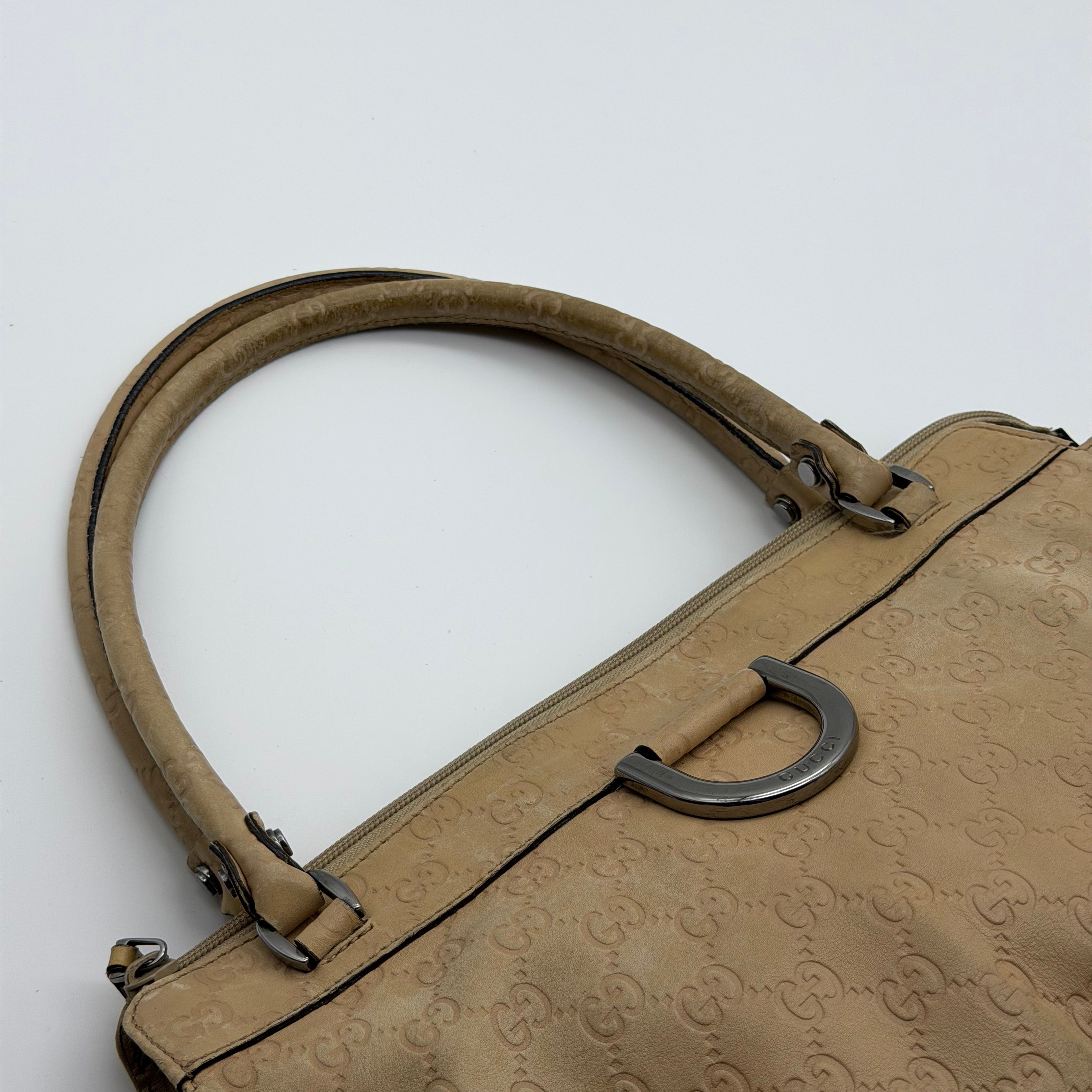 Gucci GG monogram D Ring Shoulder Bag Cream