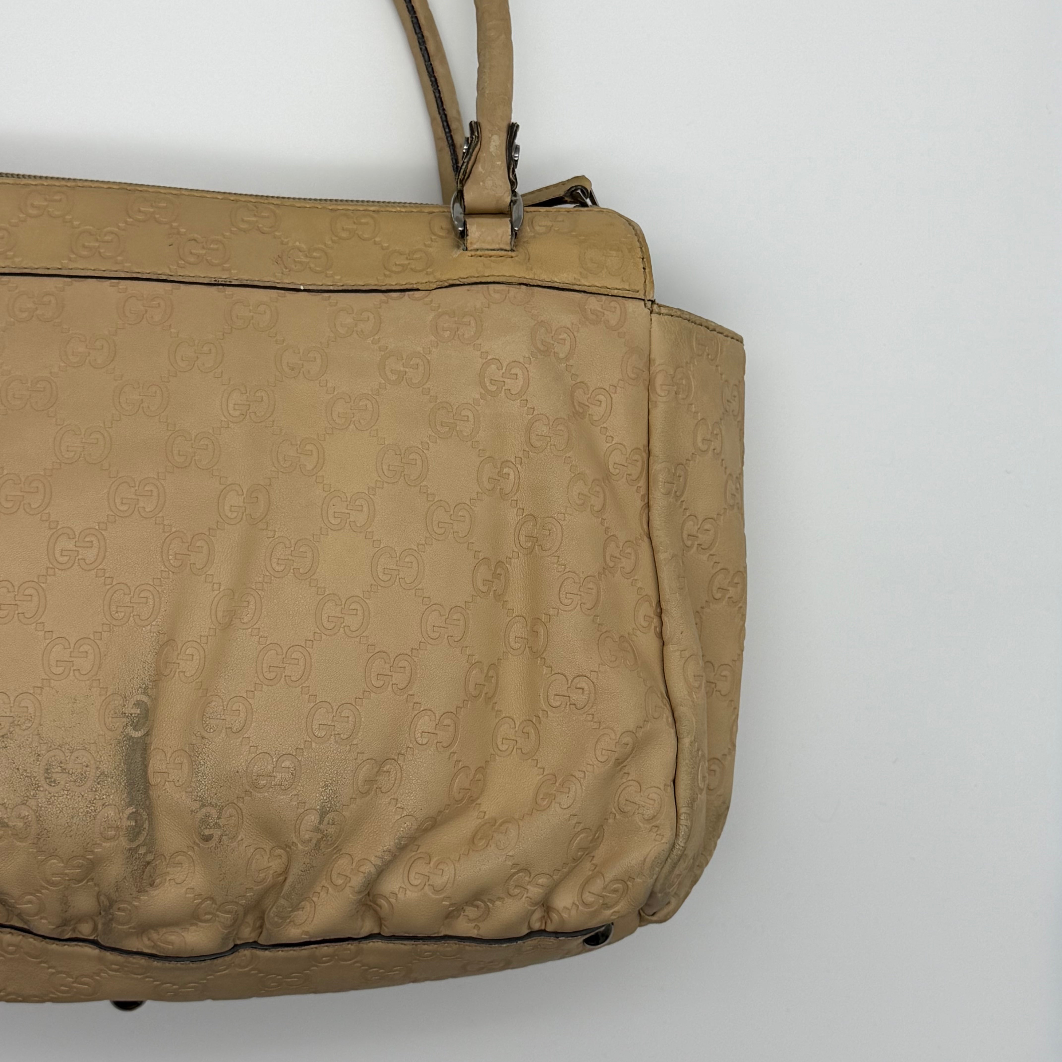 Gucci GG monogram D Ring Shoulder Bag Cream