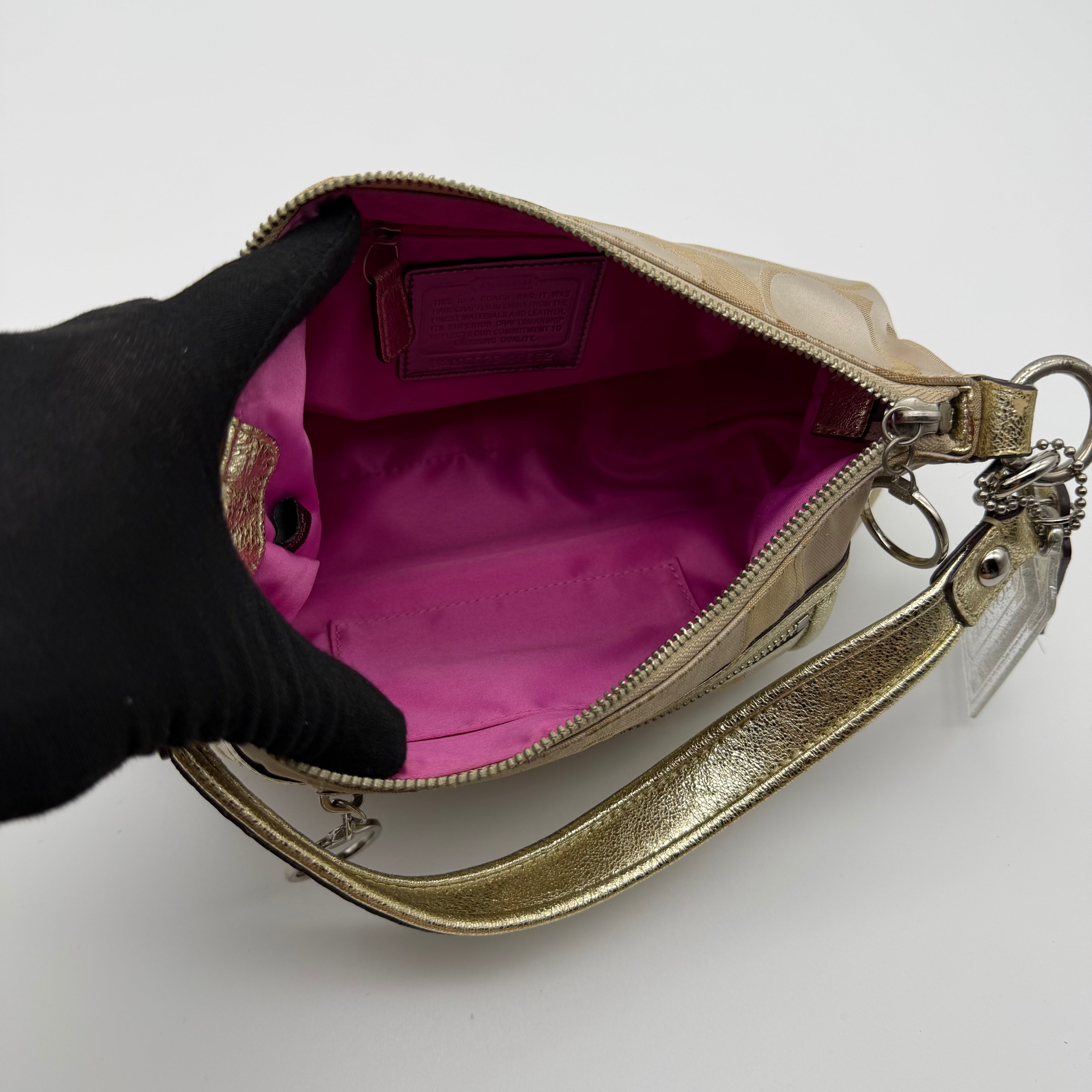 Coach 2Way Signature Shoulder Bag Cream/Gold