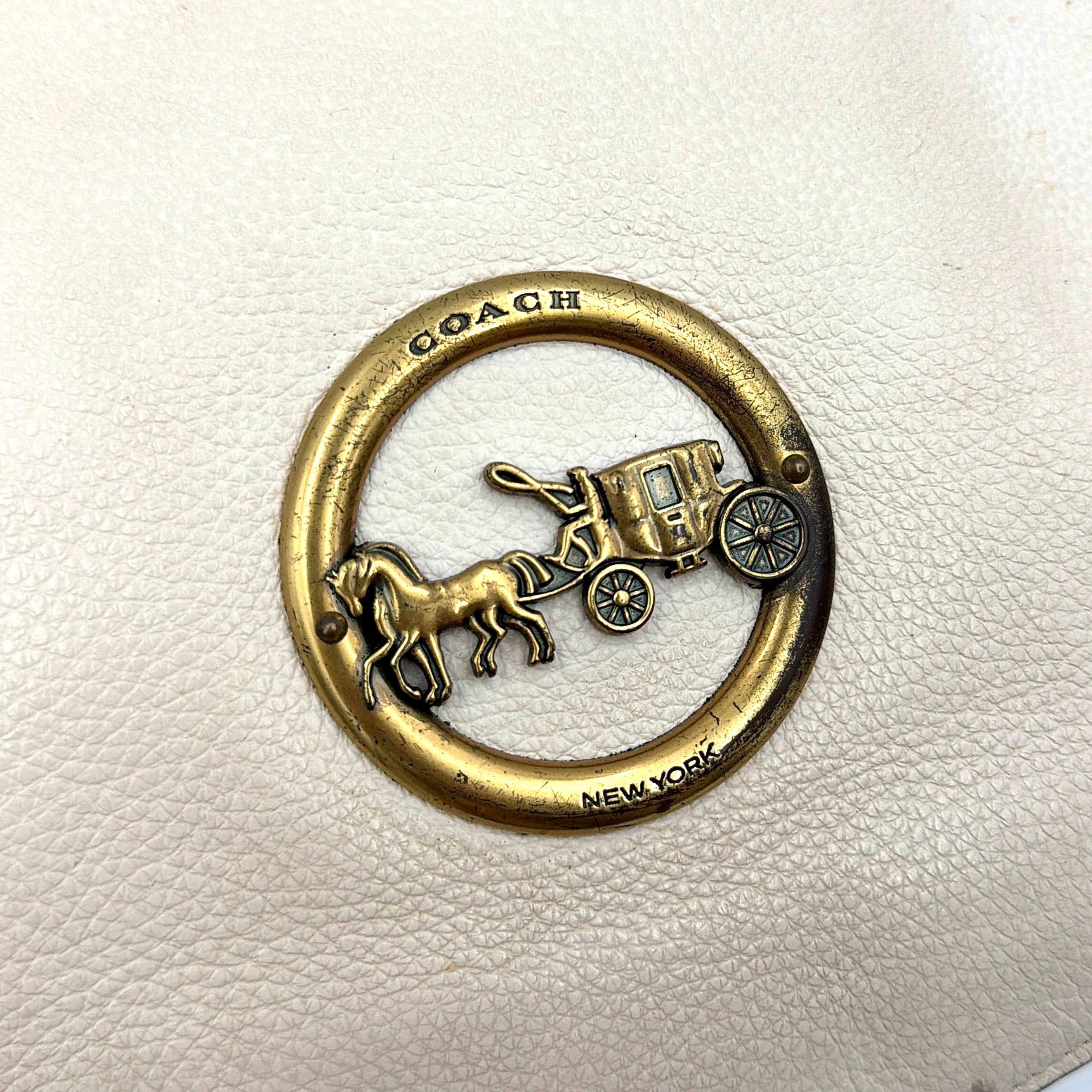 Coach 2Way Leather Elle Hobo Shoulder Bag White