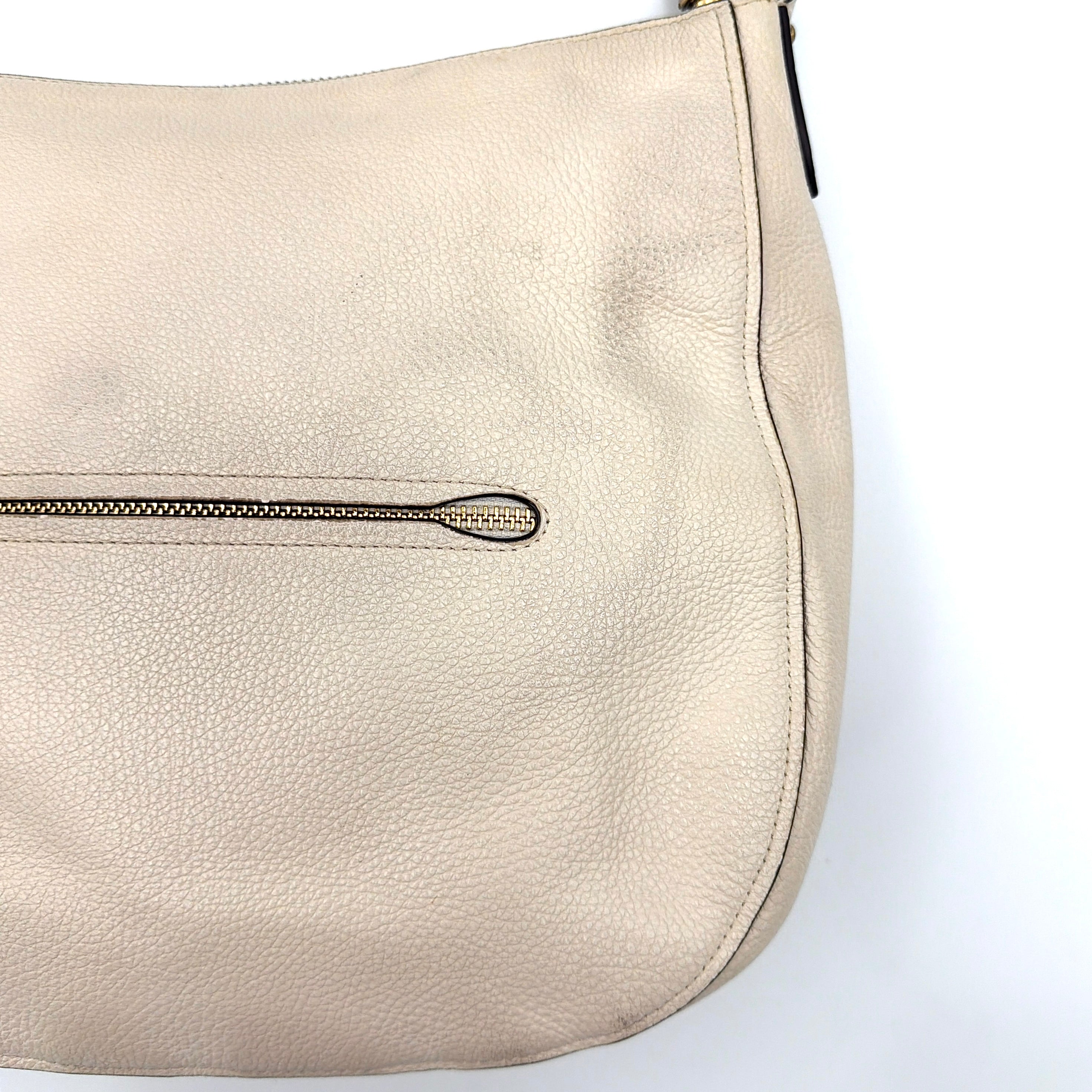 Coach 2Way Leather Elle Hobo Shoulder Bag White