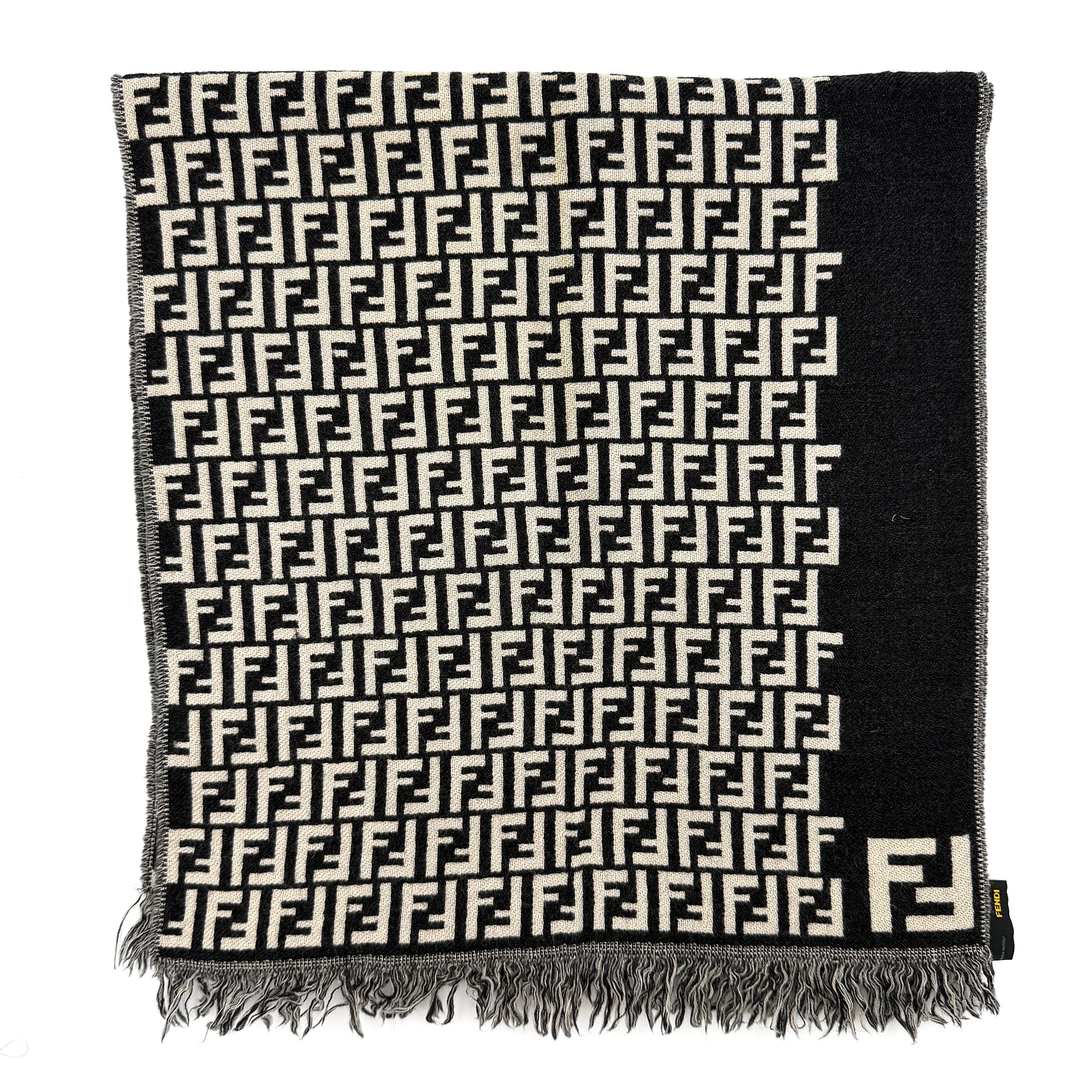 Fendi FF Zucca Wool Scarf Black/Grey
