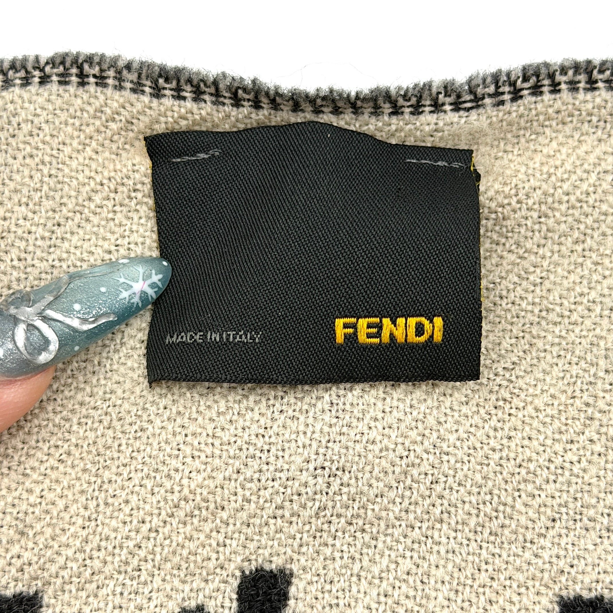 Fendi FF Zucca Wool Scarf Black/Grey