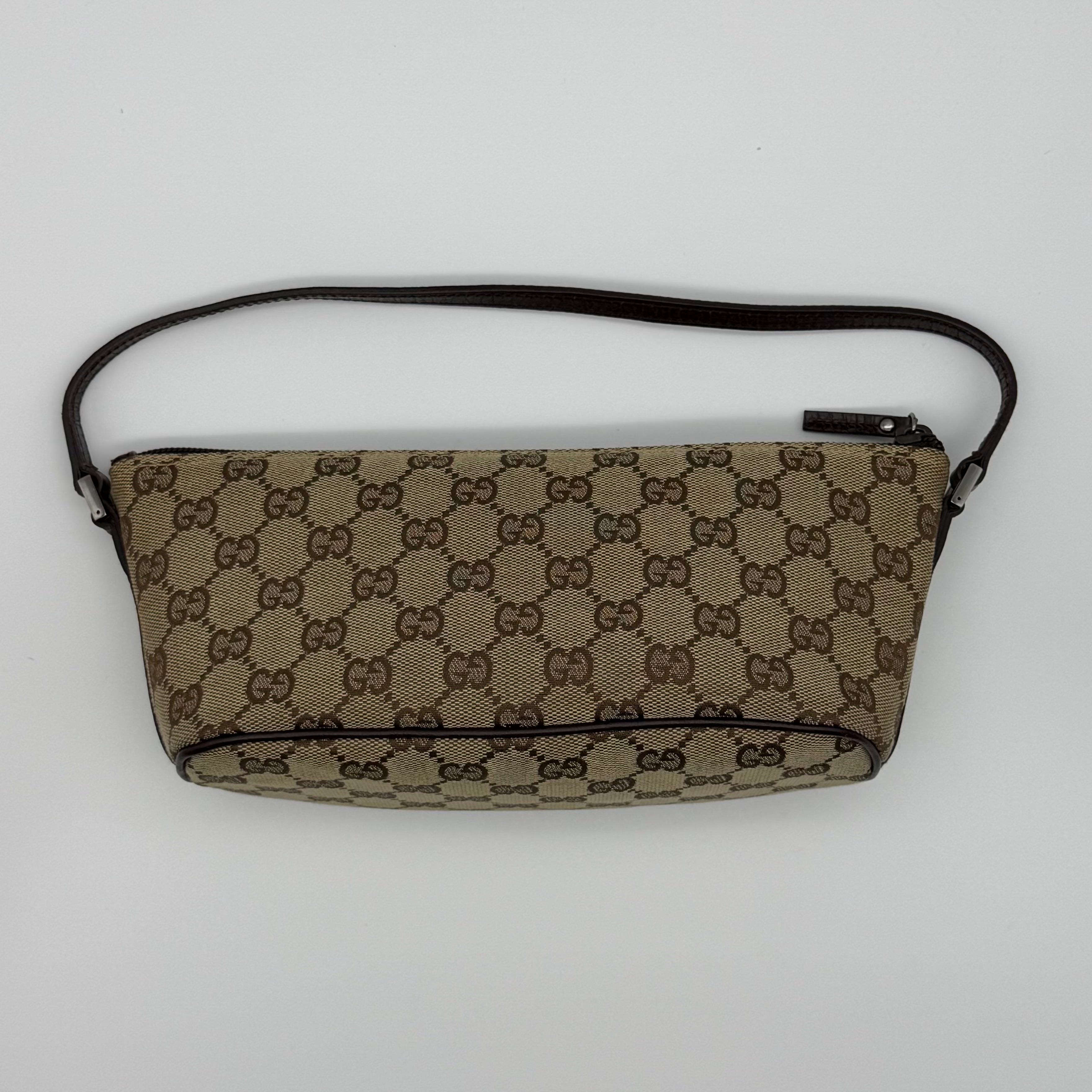Gucci GG Monogram Pochette Boat Shoulder Bag Beige