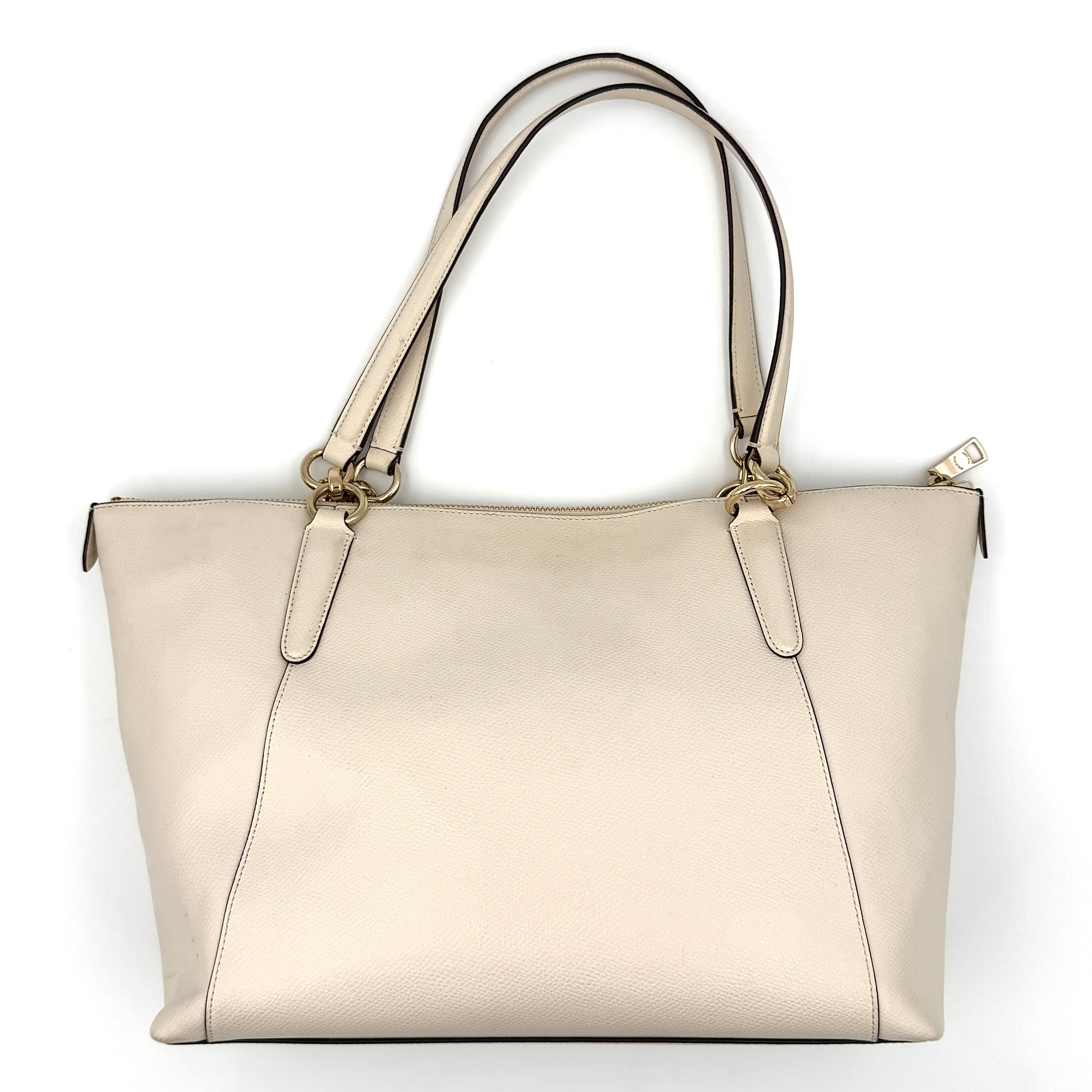 Coach Ava Leather Tote Bag Cream