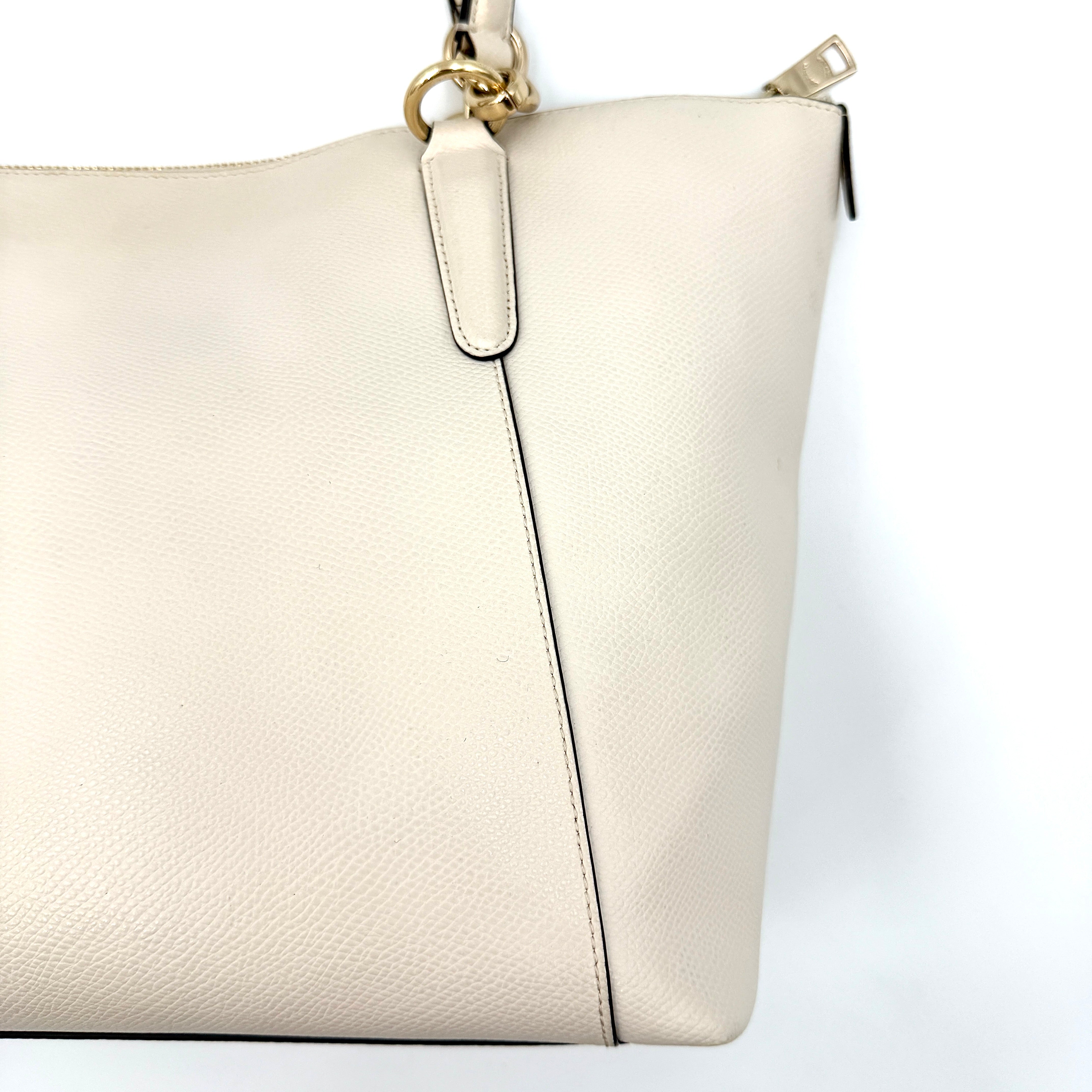 Coach Ava Leather Tote Bag Cream